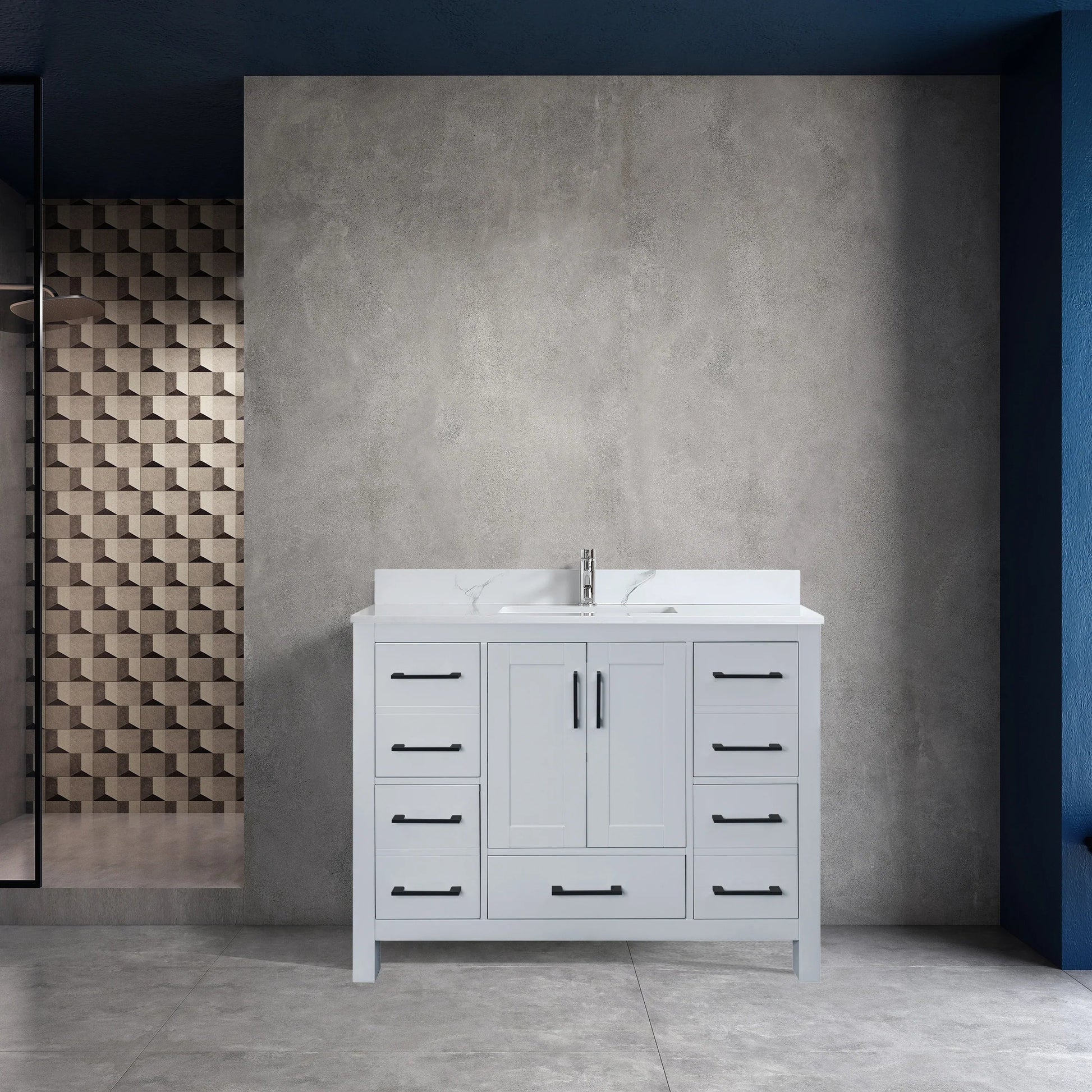 42" Hampton Grey Freestanding Bathroom Vanity-Migration_Bathroom Vanities-DECOROLALA
