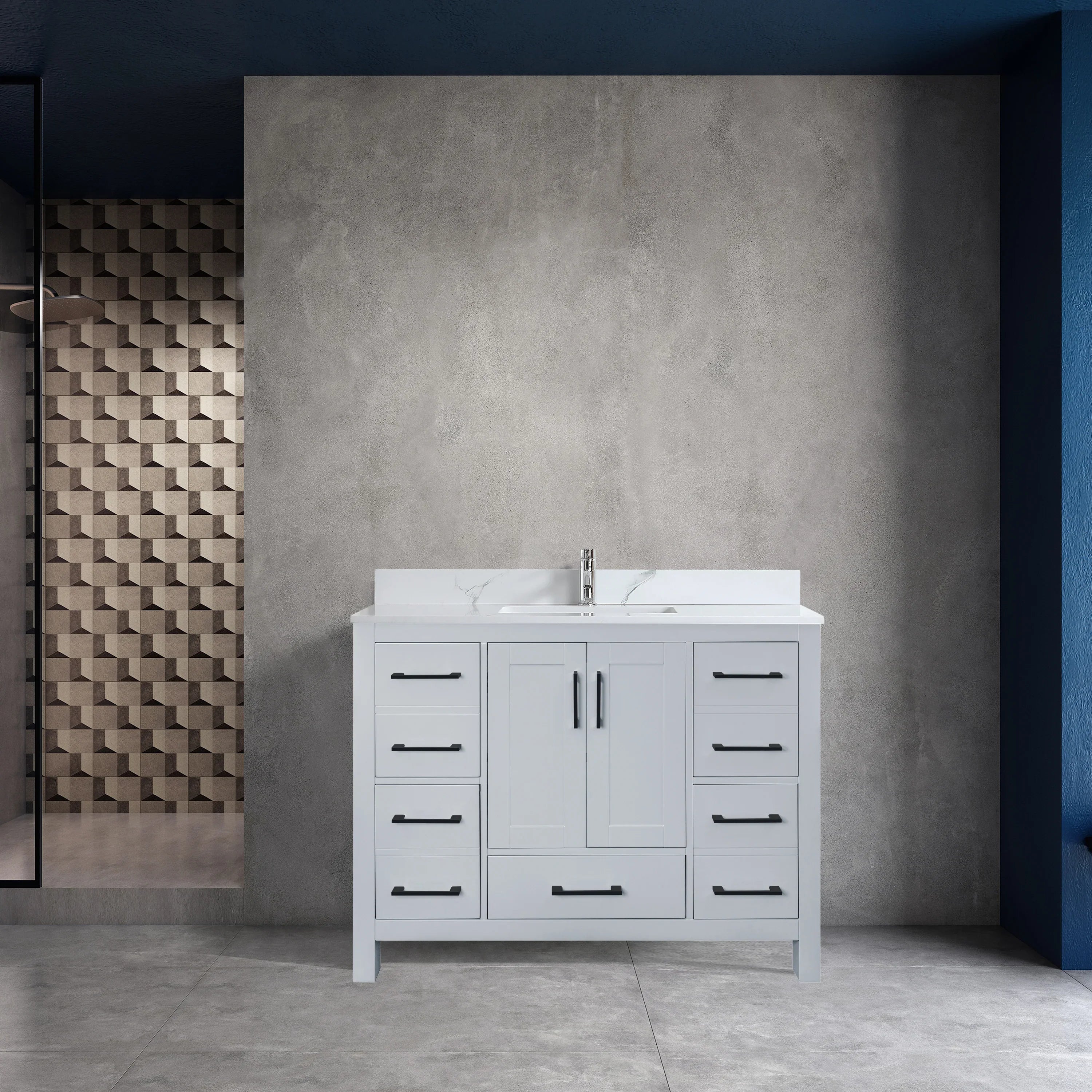 42" Hampton Grey Freestanding Bathroom Vanity-Migration_Bathroom Vanities-DECOROLALA