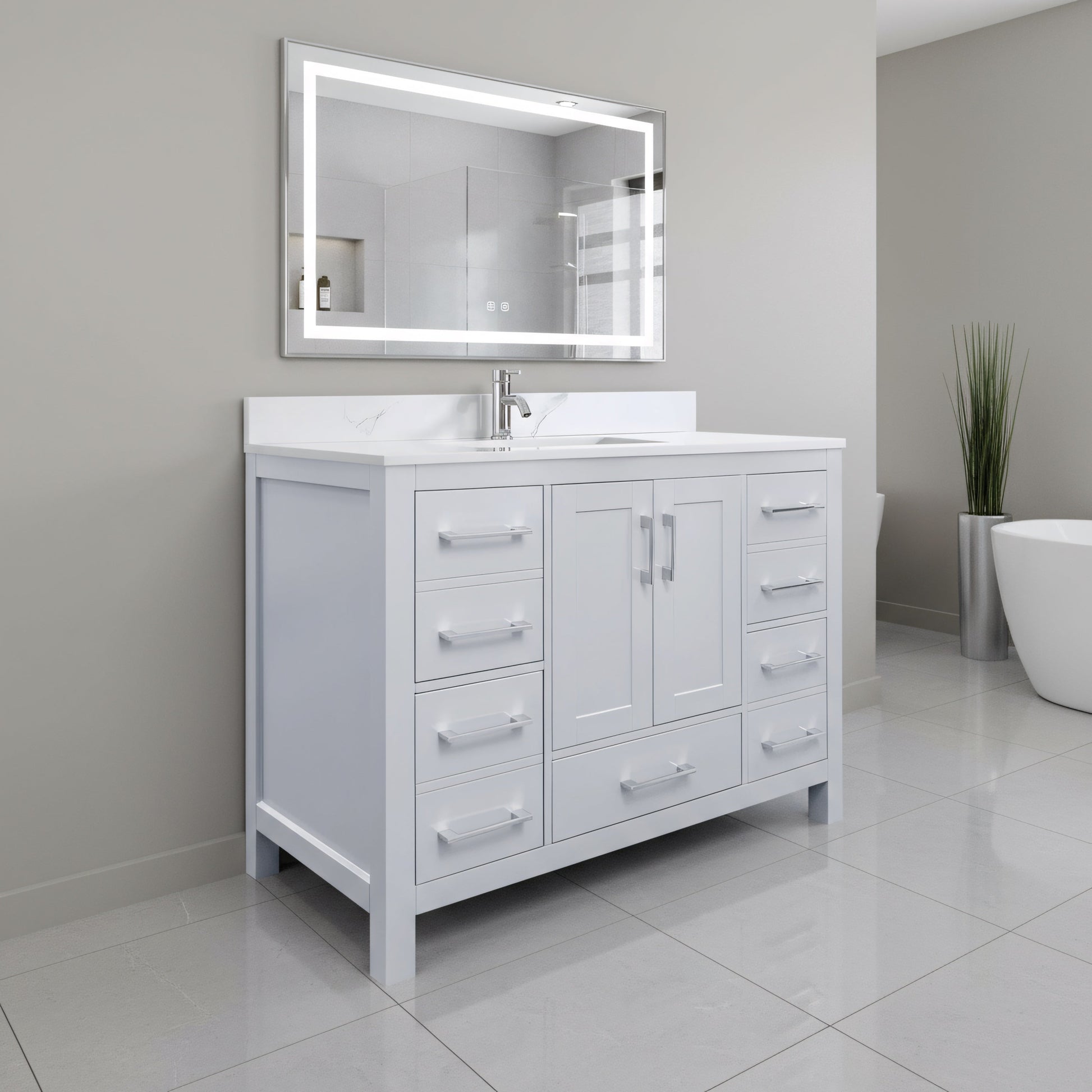 42" Hampton Grey Freestanding Bathroom Vanity-Migration_Bathroom Vanities-DECOROLALA
