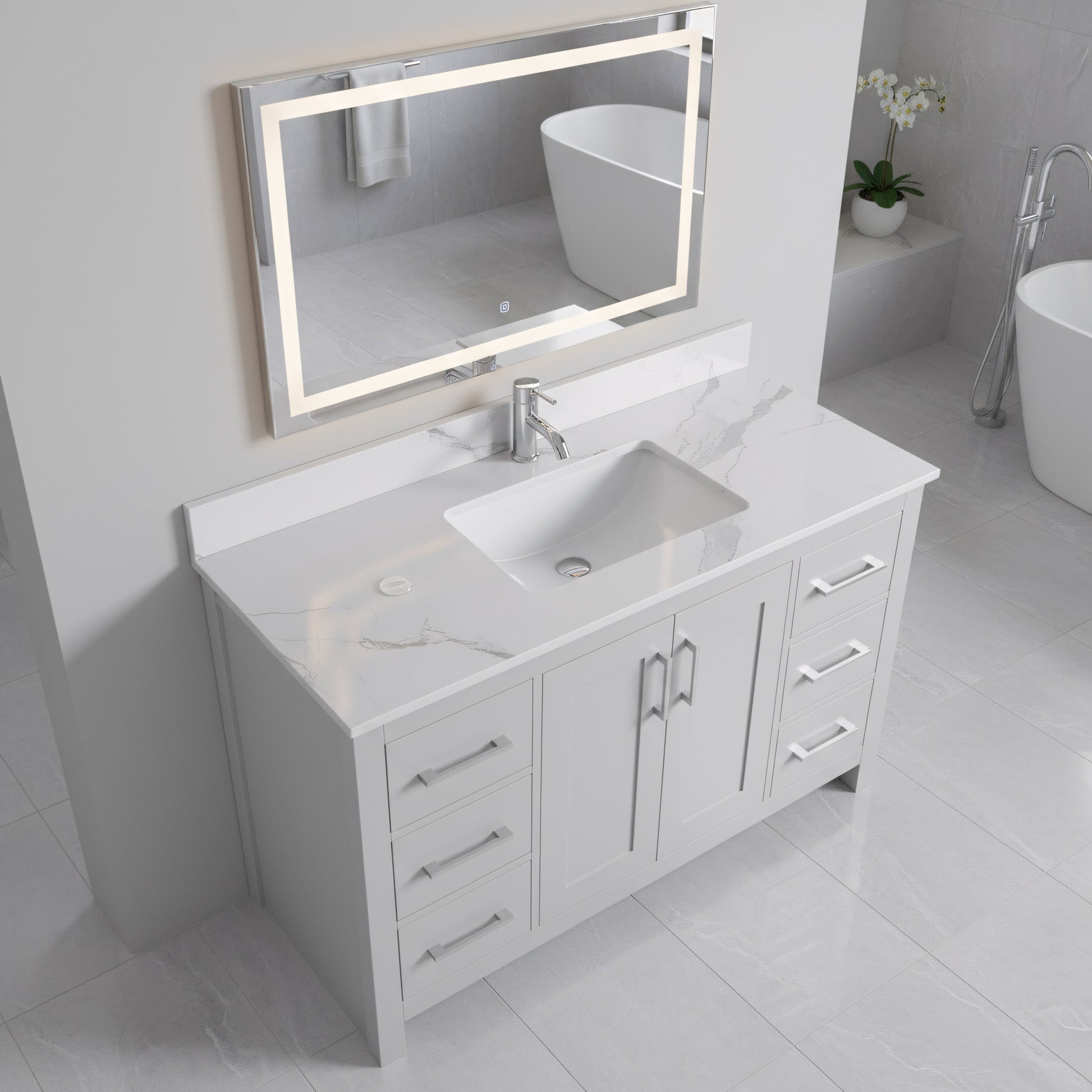 42" Hampton Grey Freestanding Bathroom Vanity-Migration_Bathroom Vanities-DECOROLALA