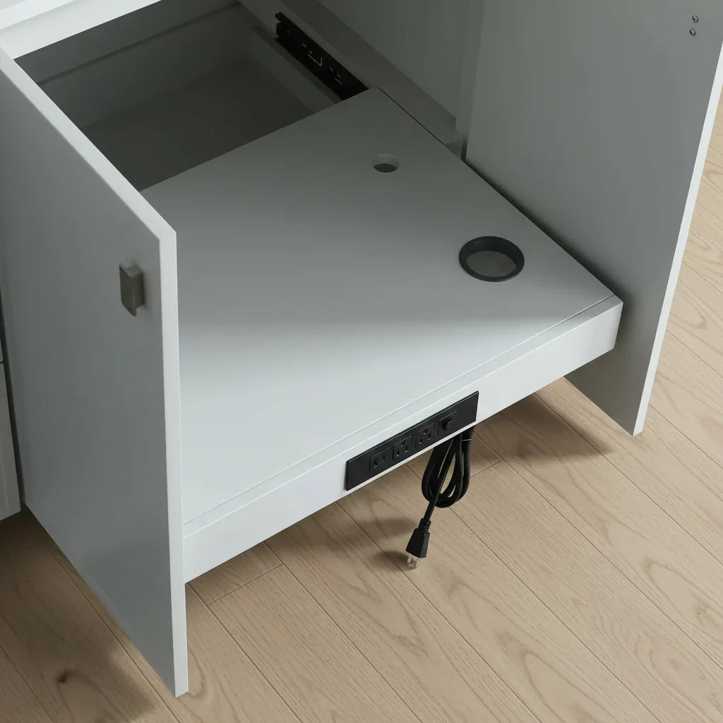 42" Hampton Grey Freestanding Vanity with Engineered Calcutta Marble Countertop-Migration_Bathroom Vanities-DECOROLALA