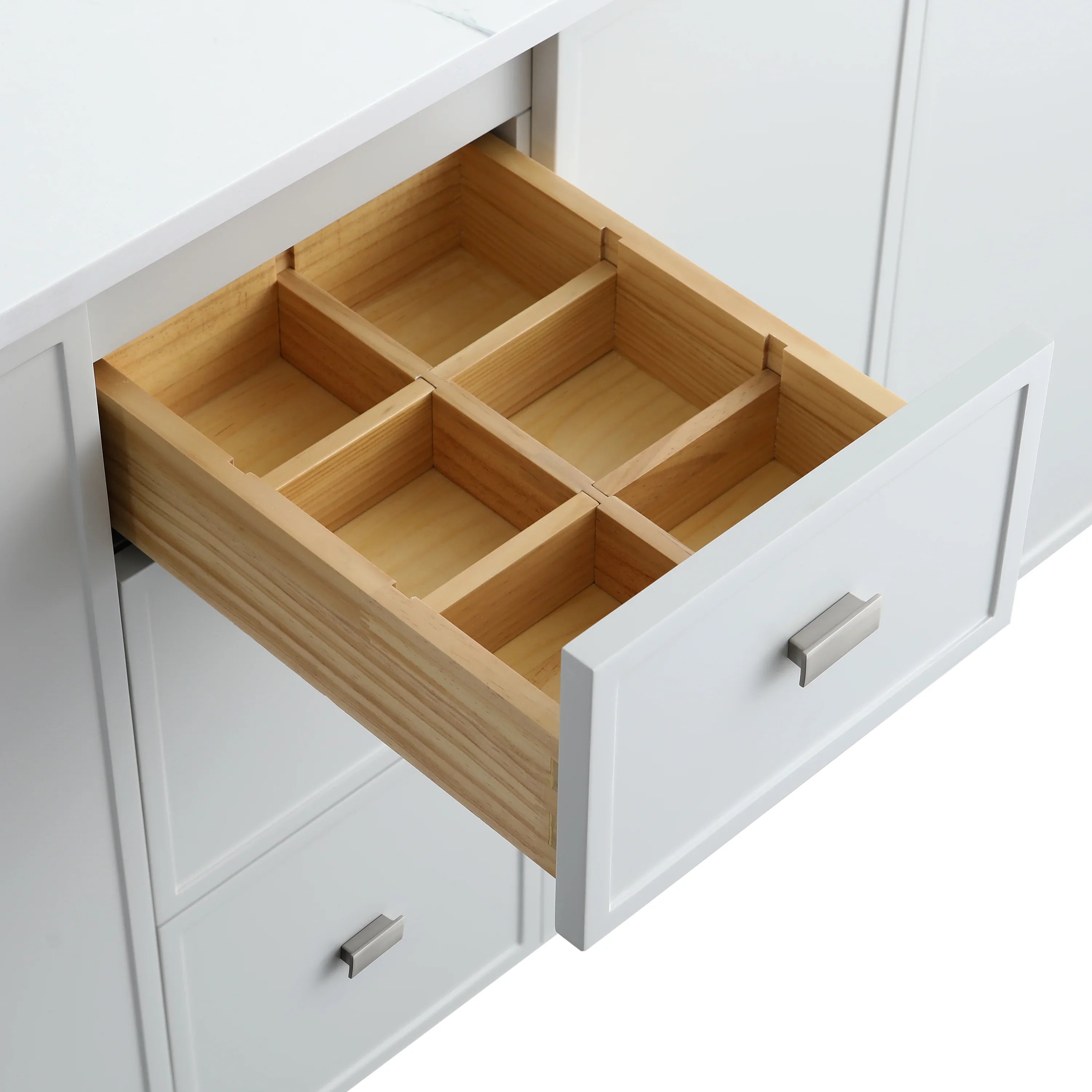 42" Hampton Grey Freestanding Vanity with Engineered Calcutta Marble Countertop-Migration_Bathroom Vanities-DECOROLALA