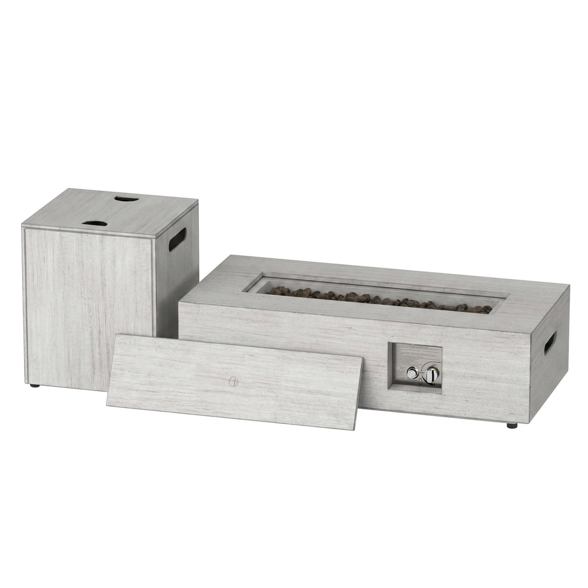 42 Inch 50 000 BTU Outdoor Rectangular Fire Table with Tank Holder-Fire Pit Tables-DECOROLALA