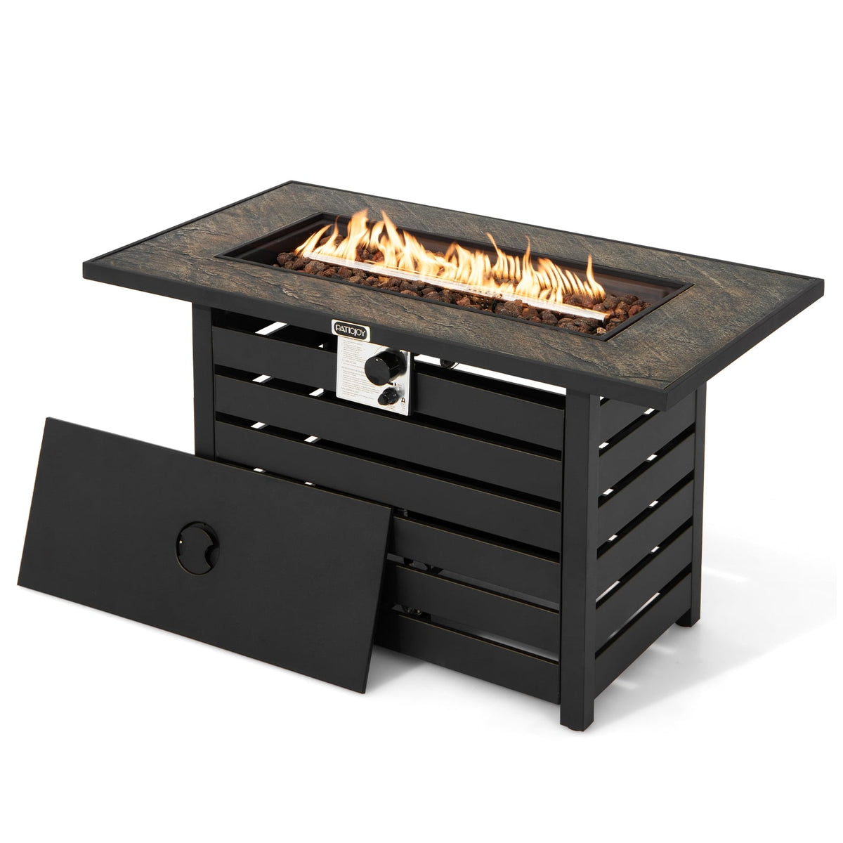 42 Inch 50000 BTU Propane Fire Pit Table with Ore Powder Surface-Fire Pit Tables-DECOROLALA