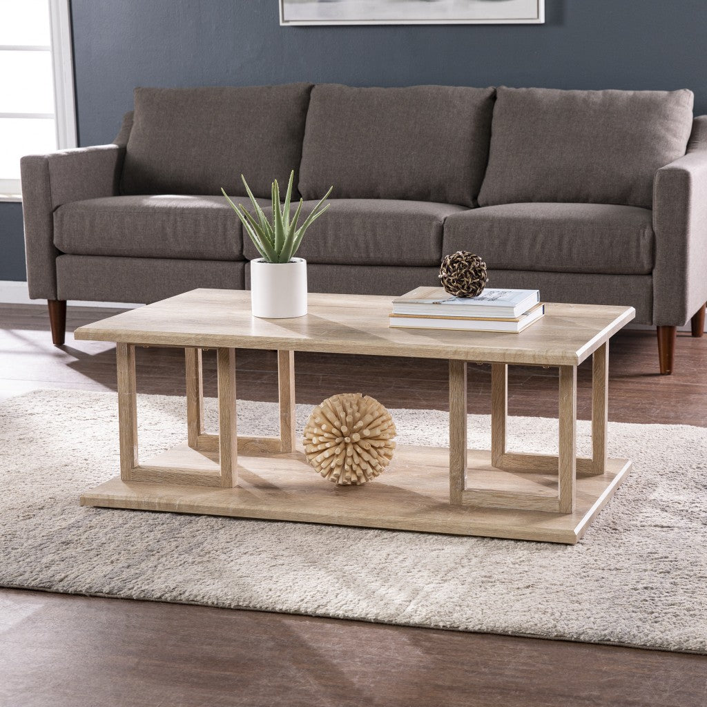 42" Natural Wood Coffee Table-Coffee Tables-DECOROLALA