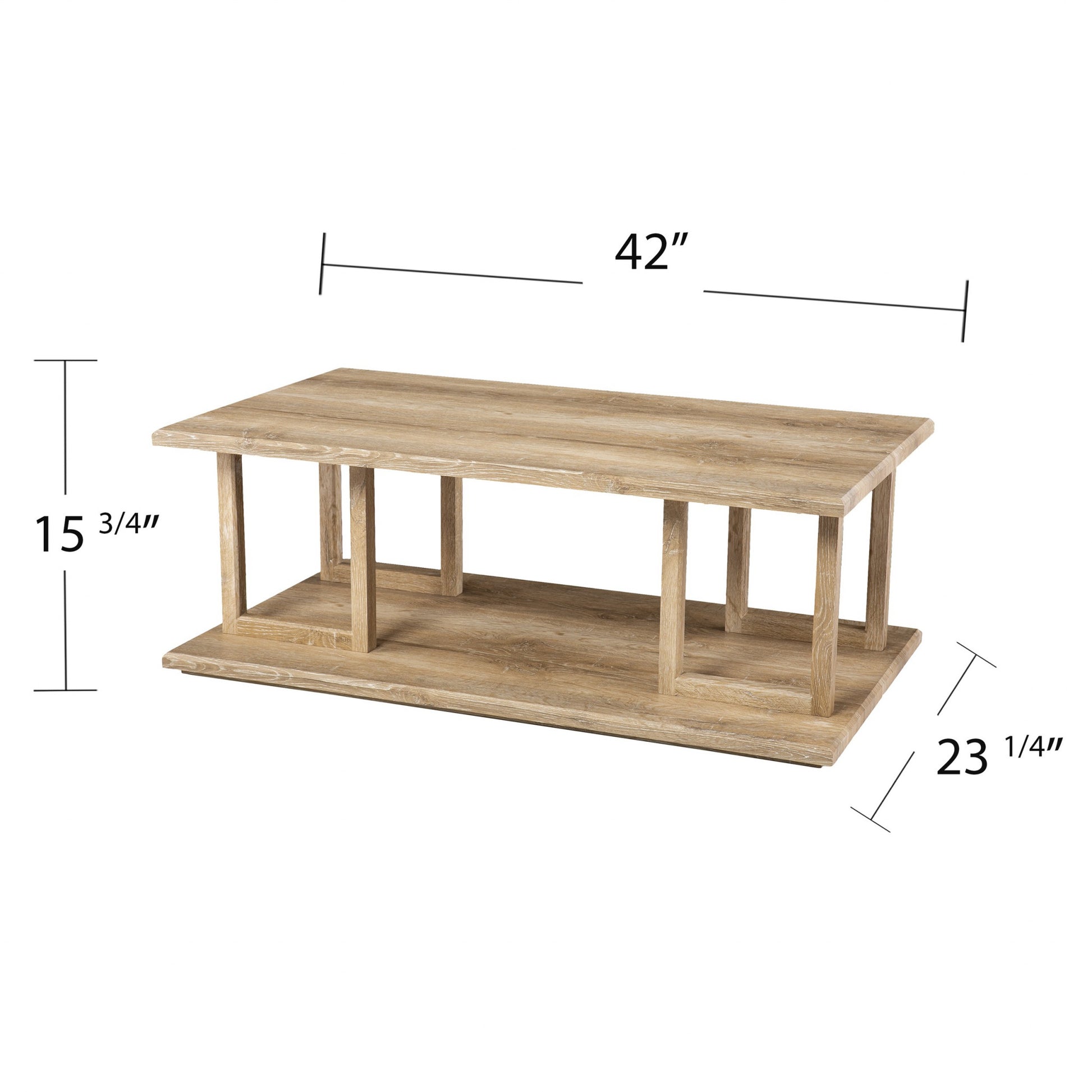 42" Natural Wood Coffee Table-Coffee Tables-DECOROLALA