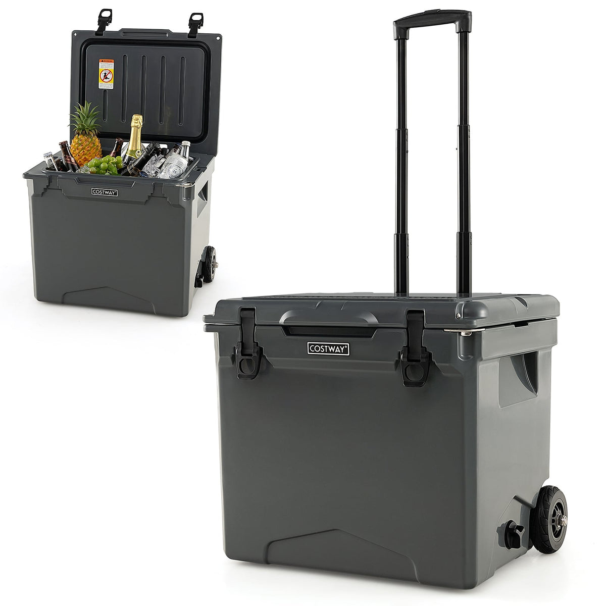 42 Quart Hard Cooler with Wheels and Handle-Coolers-DECOROLALA