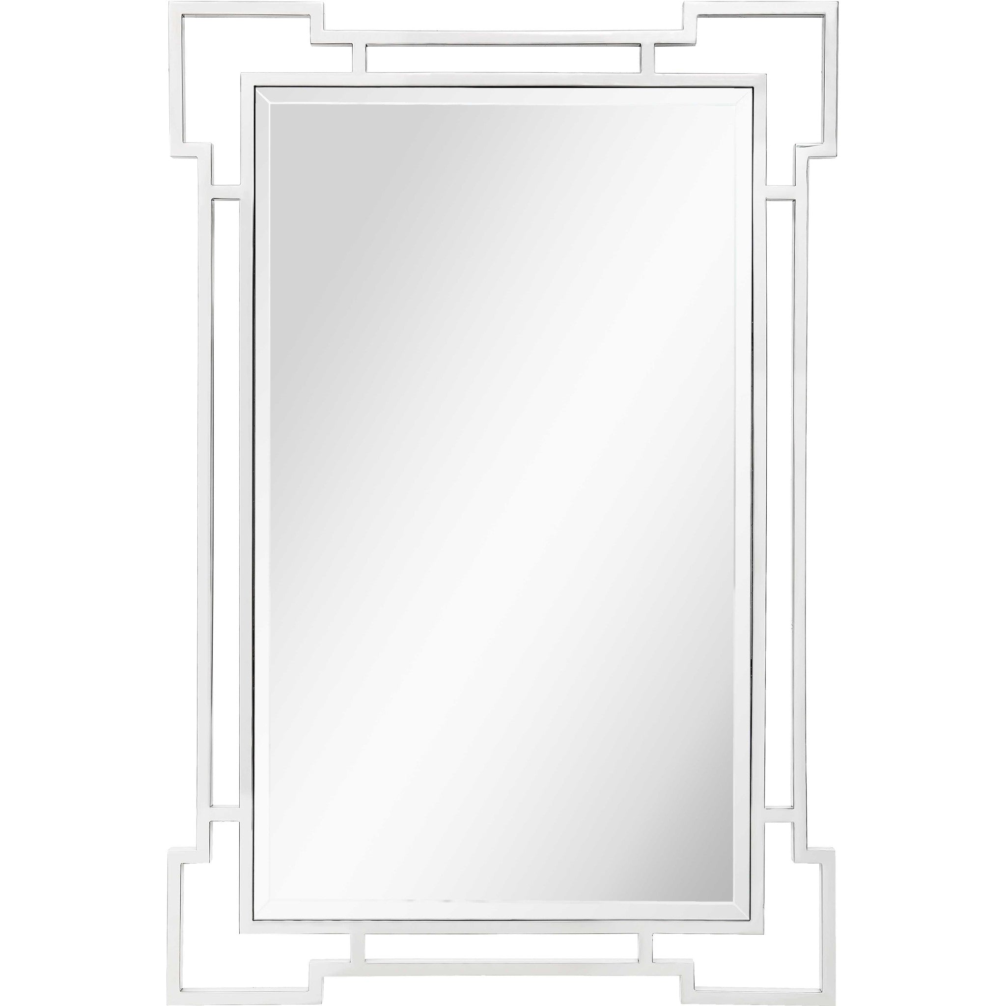 42" Silver Accent Wood Mirror-Mirrors-DECOROLALA