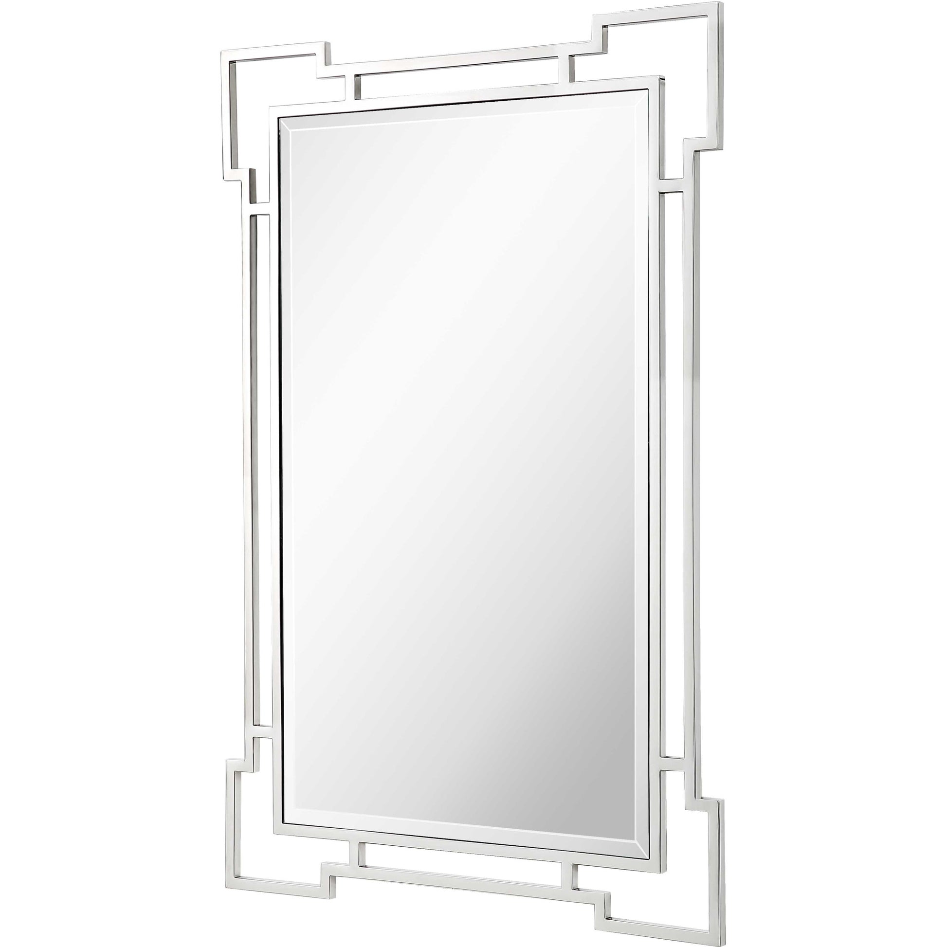 42" Silver Accent Wood Mirror-Mirrors-DECOROLALA