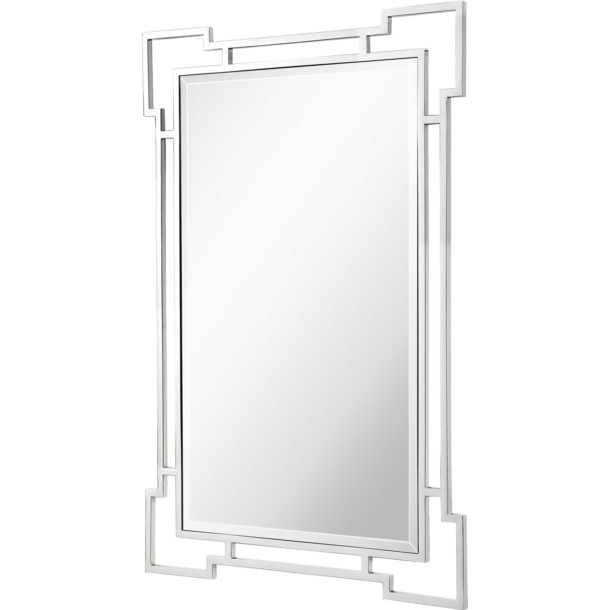 42" Silver Accent Wood Mirror-Mirrors-DECOROLALA