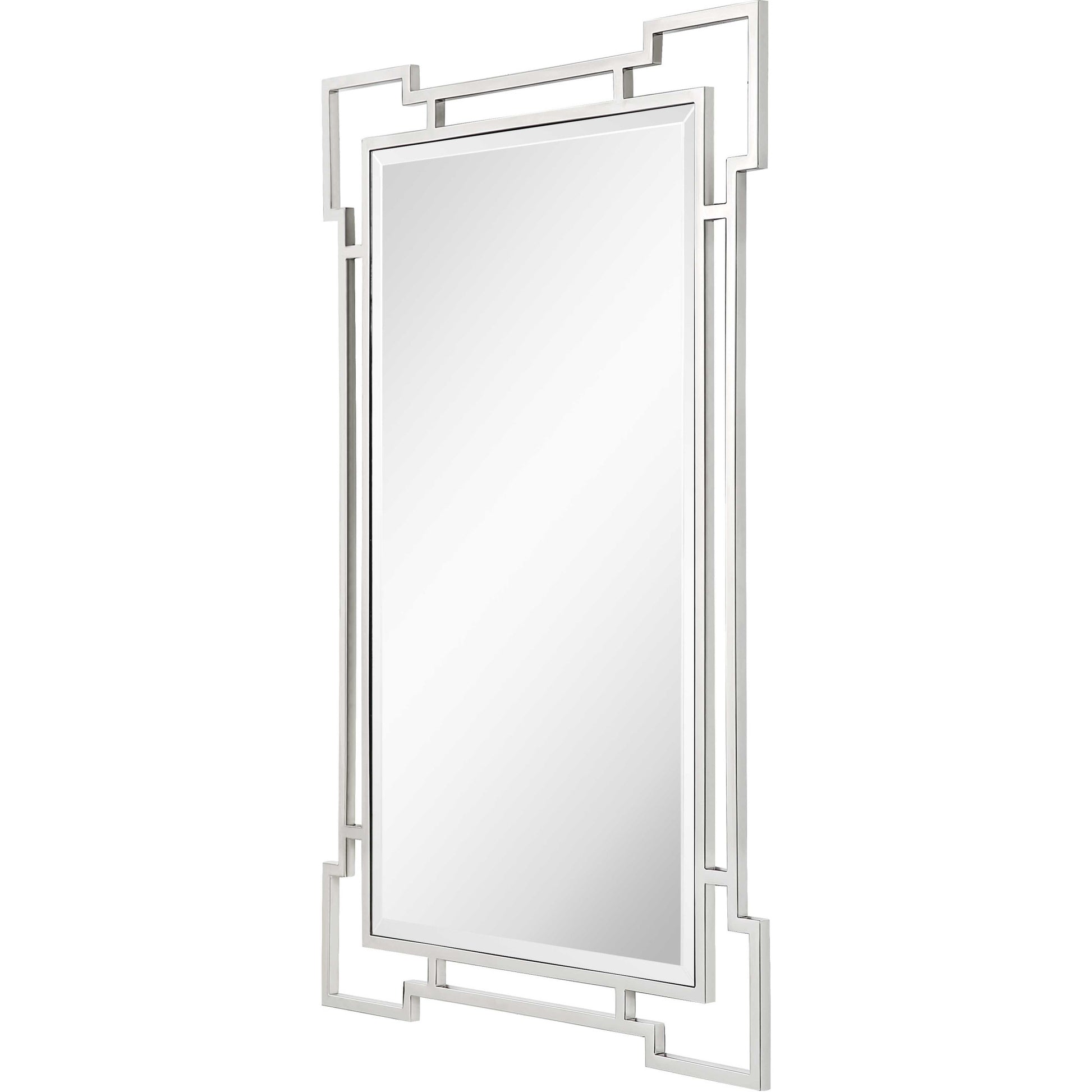 42" Silver Accent Wood Mirror-Mirrors-DECOROLALA