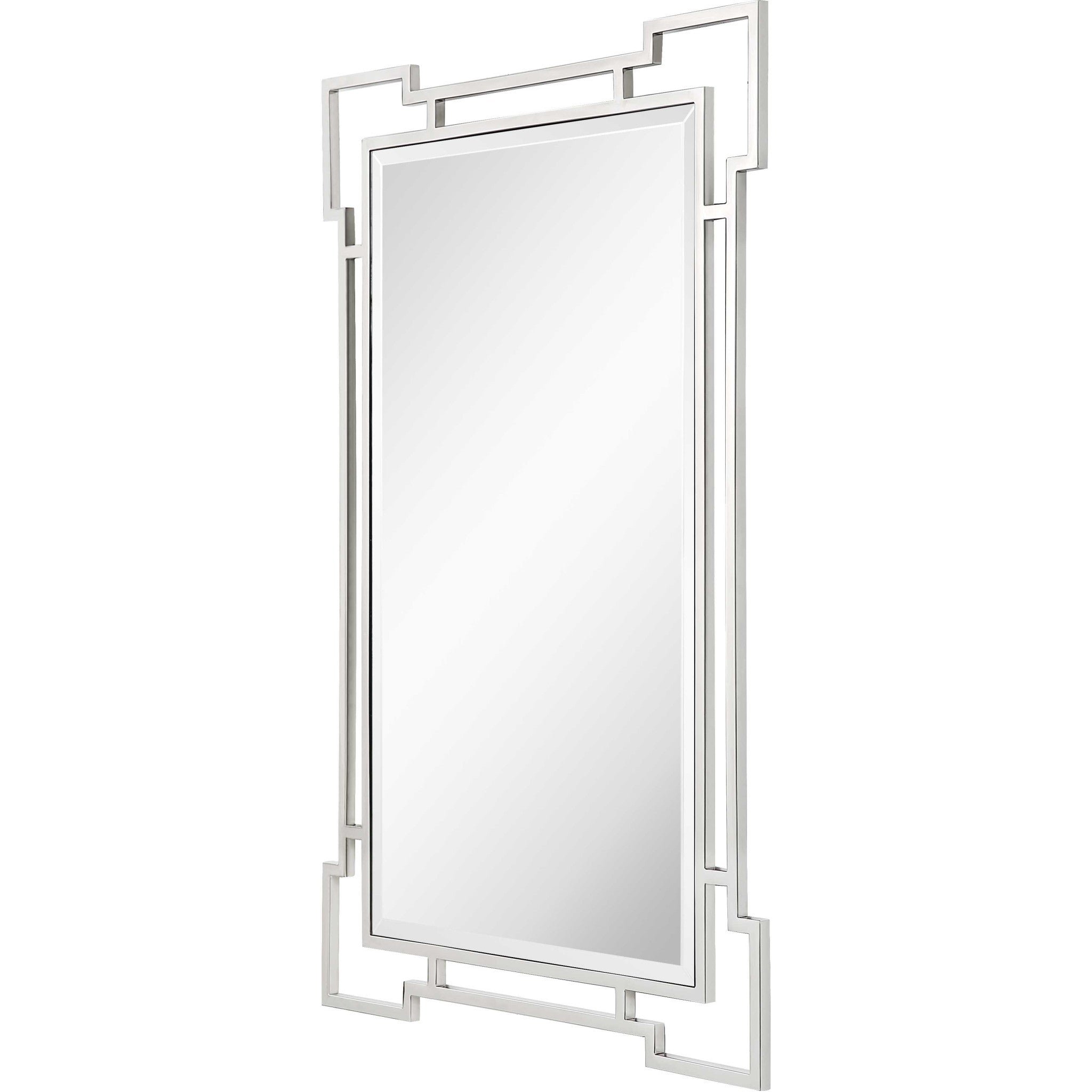 42" Silver Accent Wood Mirror-Mirrors-DECOROLALA