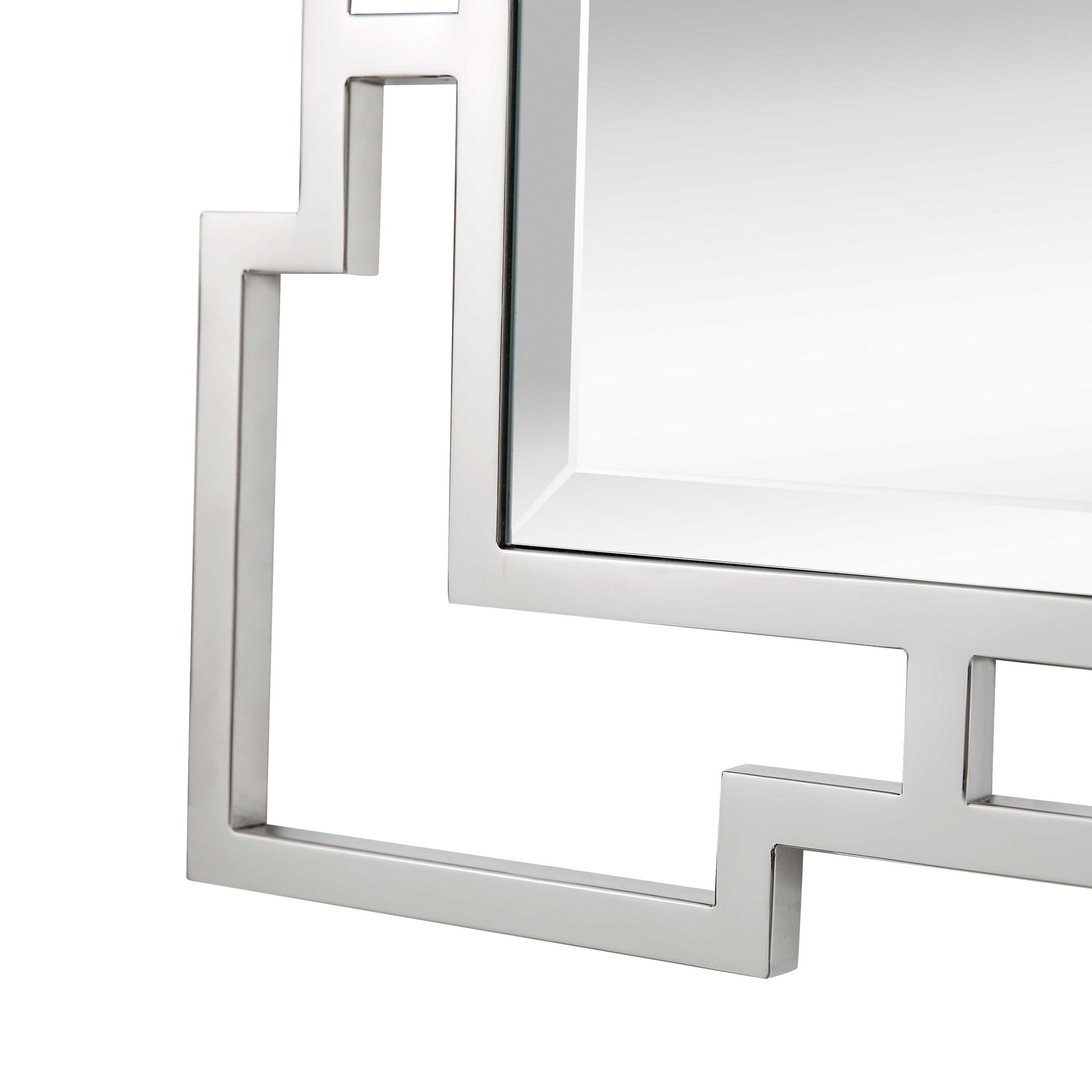 42" Silver Accent Wood Mirror-Mirrors-DECOROLALA
