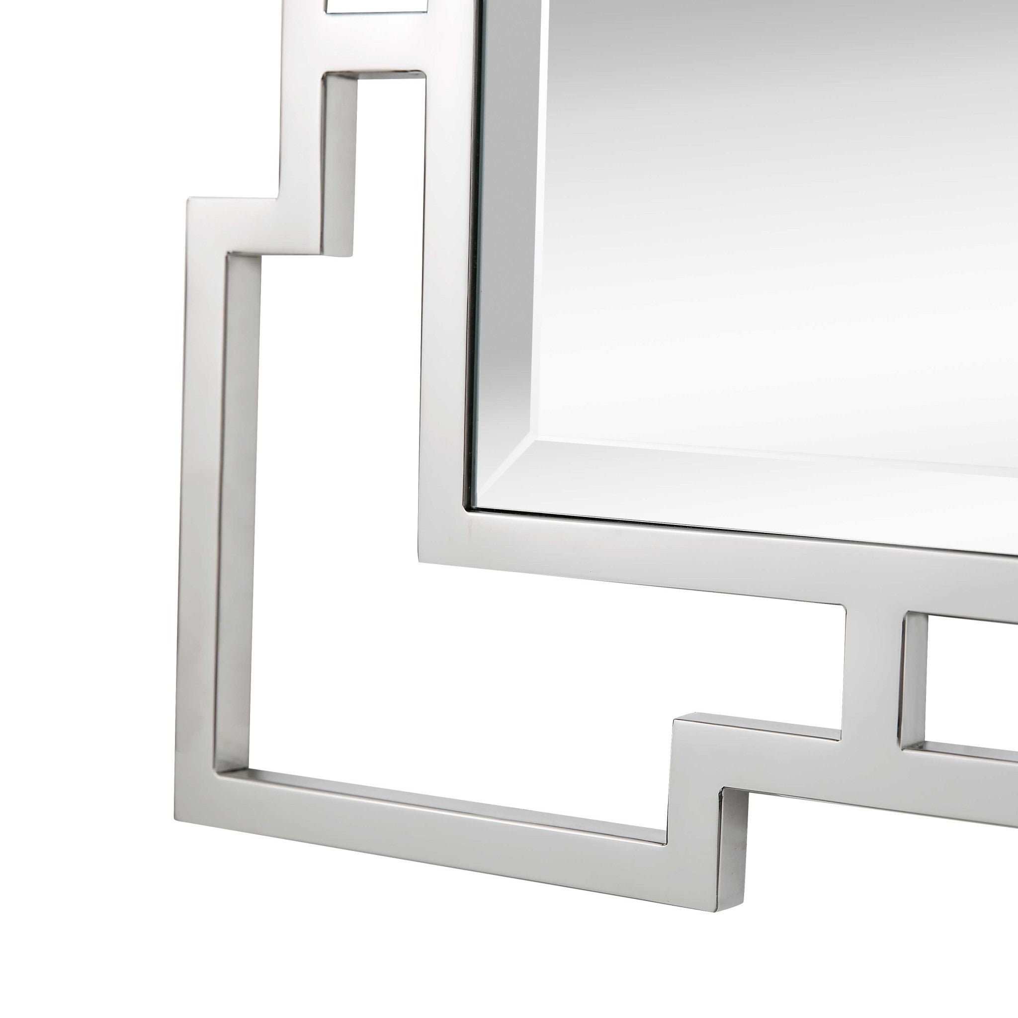 42" Silver Accent Wood Mirror-Mirrors-DECOROLALA
