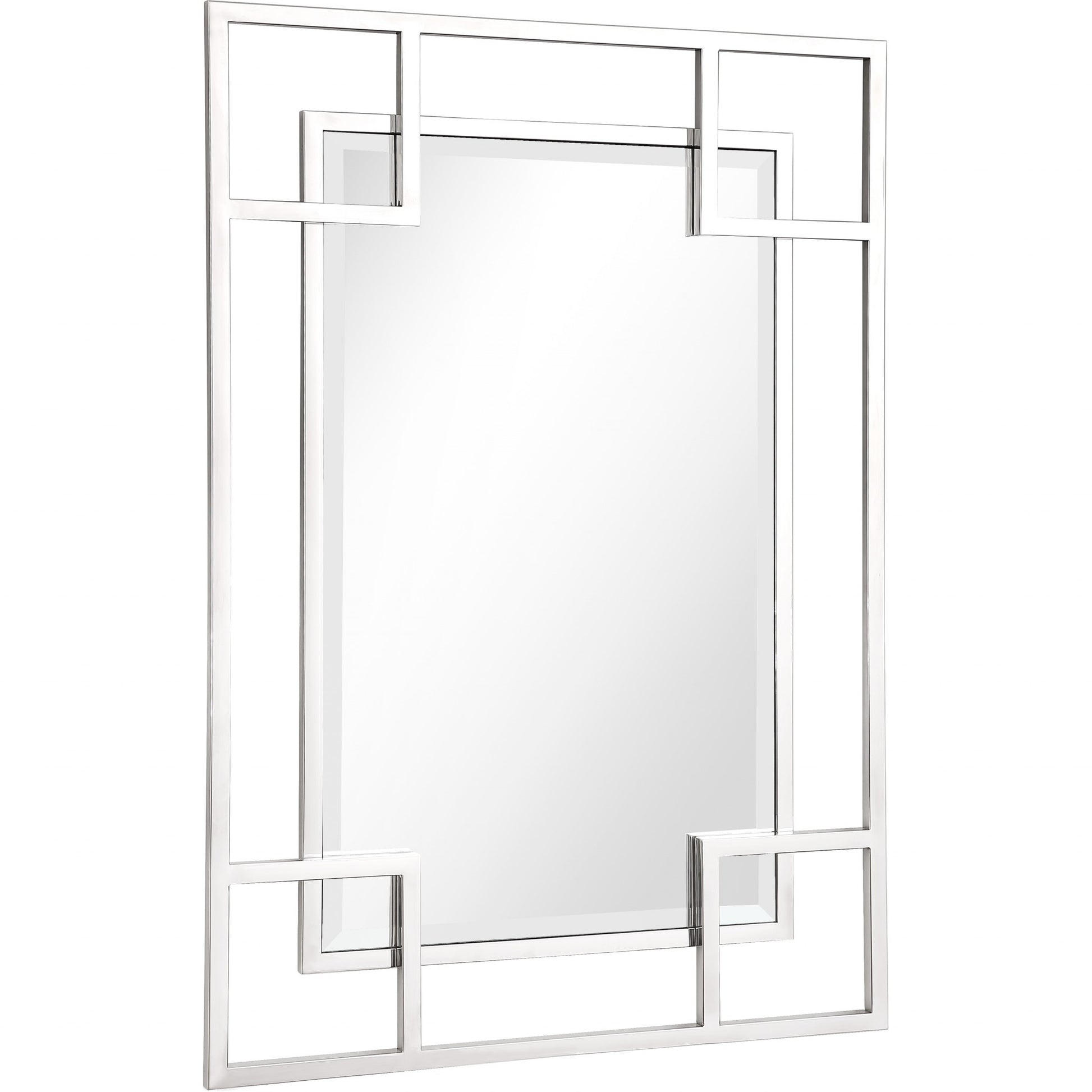 42" Silver Metal Framed Accent Mirror-Mirrors-DECOROLALA