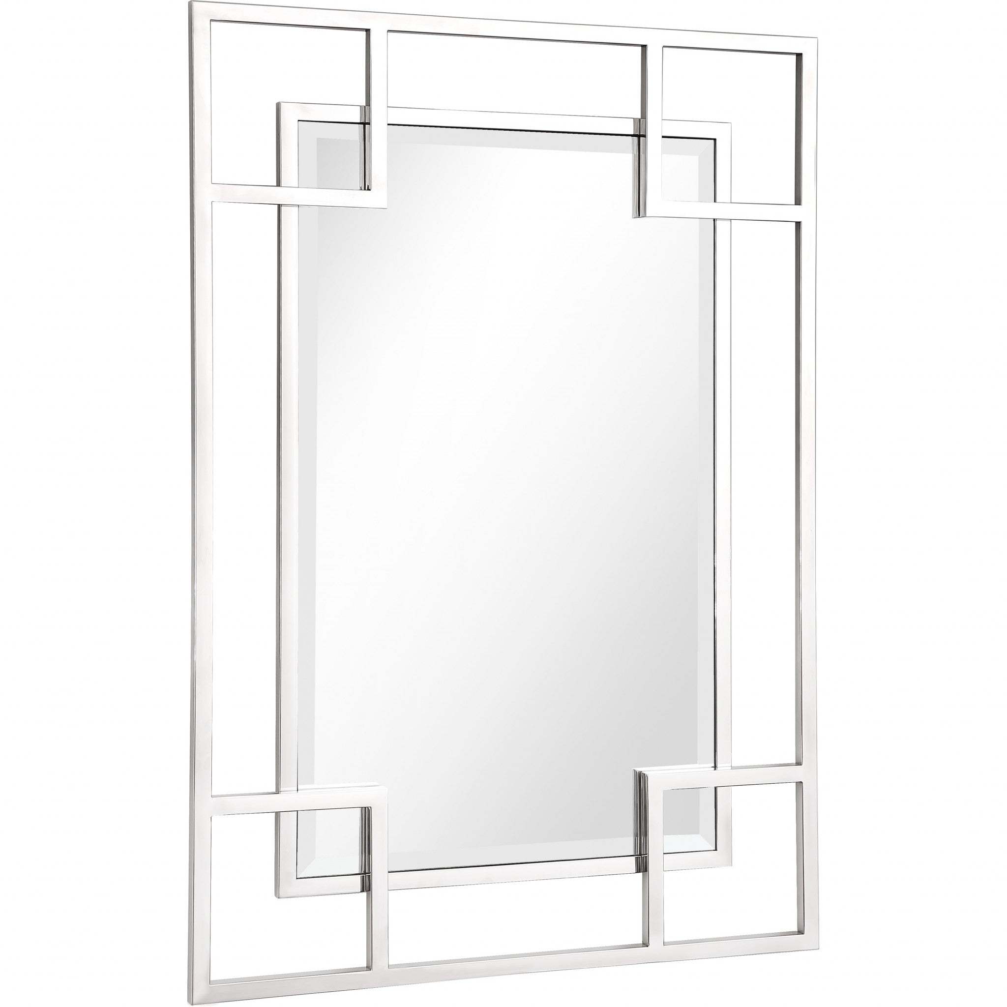 42" Silver Metal Framed Accent Mirror-Mirrors-DECOROLALA