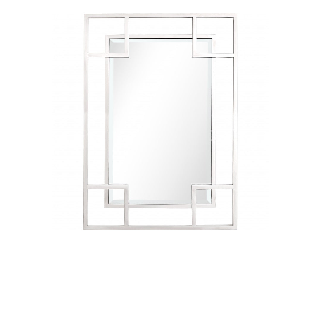 42" Silver Metal Framed Accent Mirror-Mirrors-DECOROLALA