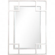 42" Silver Metal Framed Accent Mirror-Mirrors-DECOROLALA