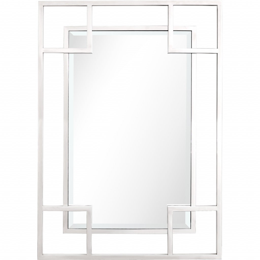 42" Silver Metal Framed Accent Mirror-Mirrors-DECOROLALA