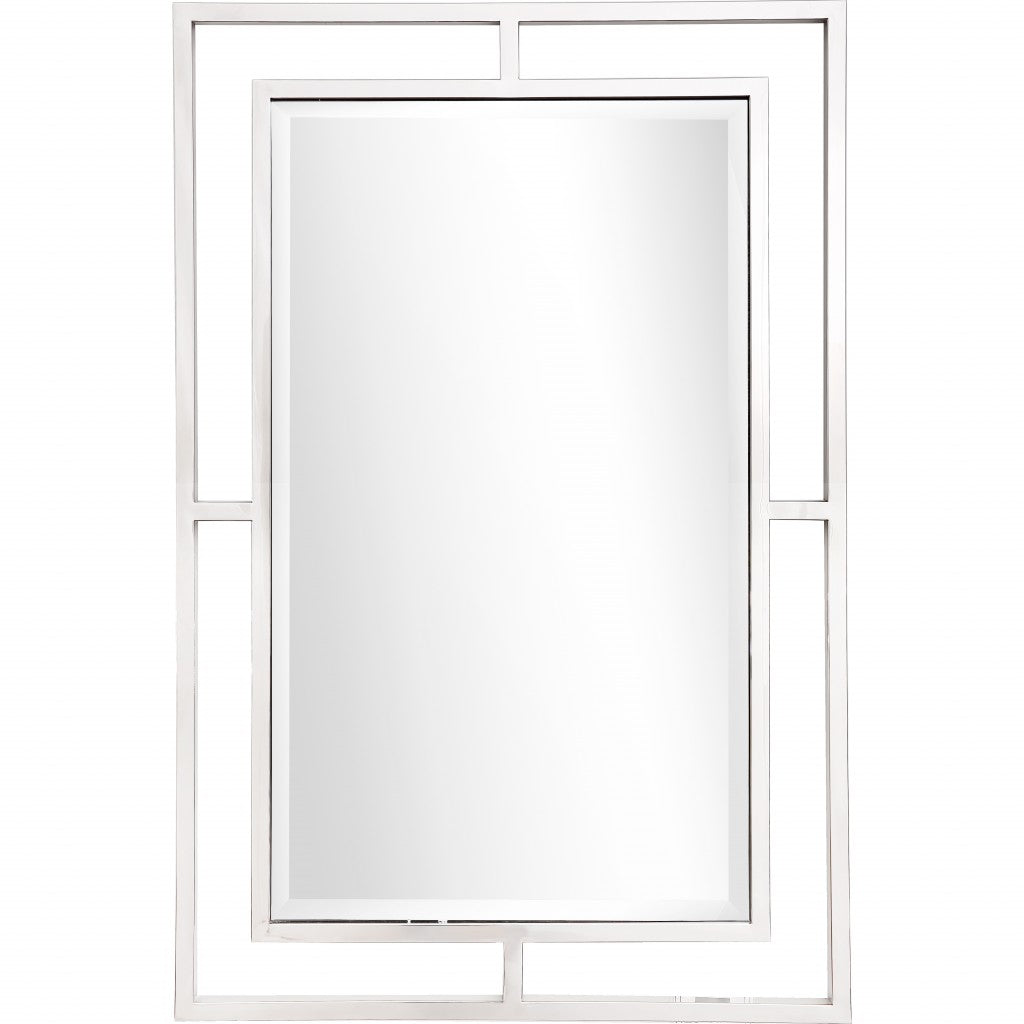 42" Silver Metal Framed Accent Mirror-Mirrors-DECOROLALA