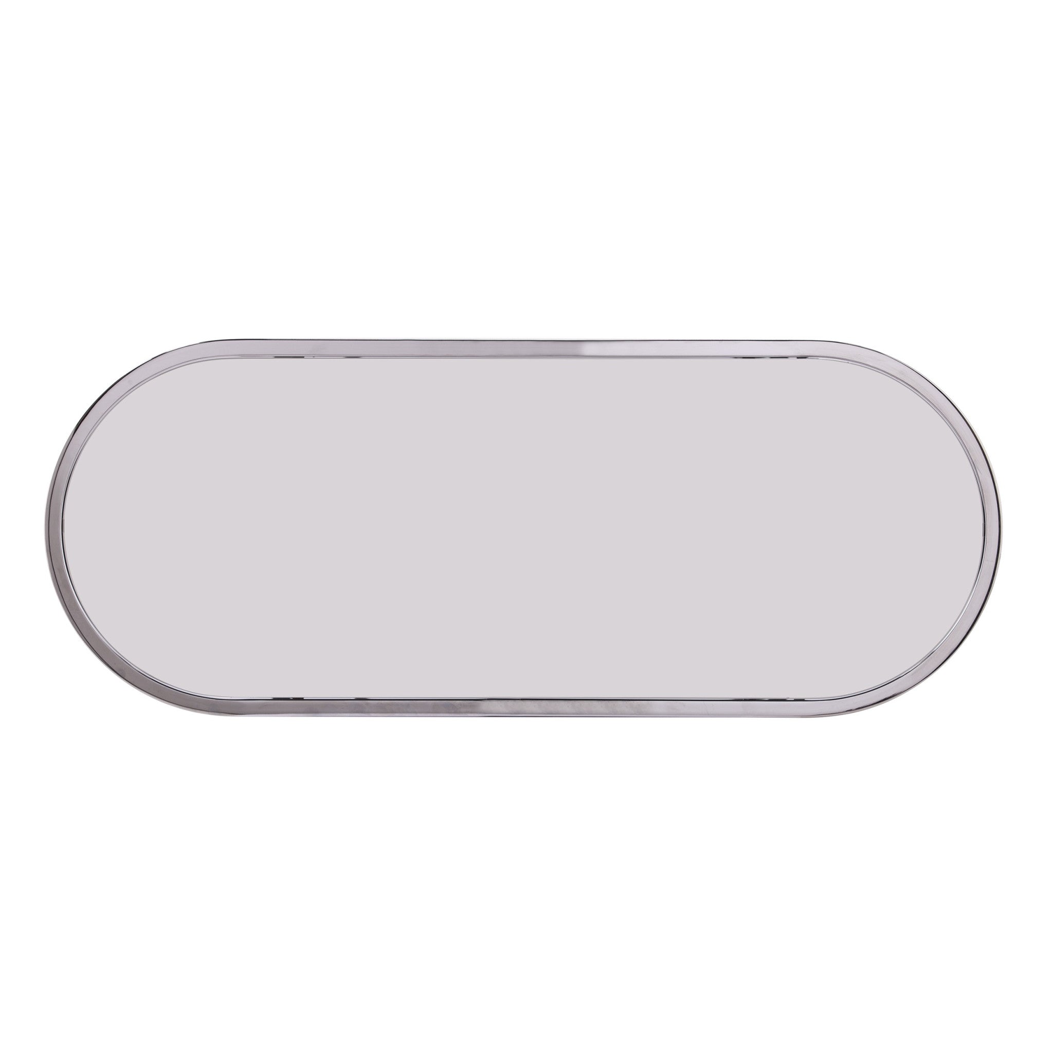 42" Silver Mirrored Glass Oval Cross Leg Console Table With Shelves-Console Tables-DECOROLALA