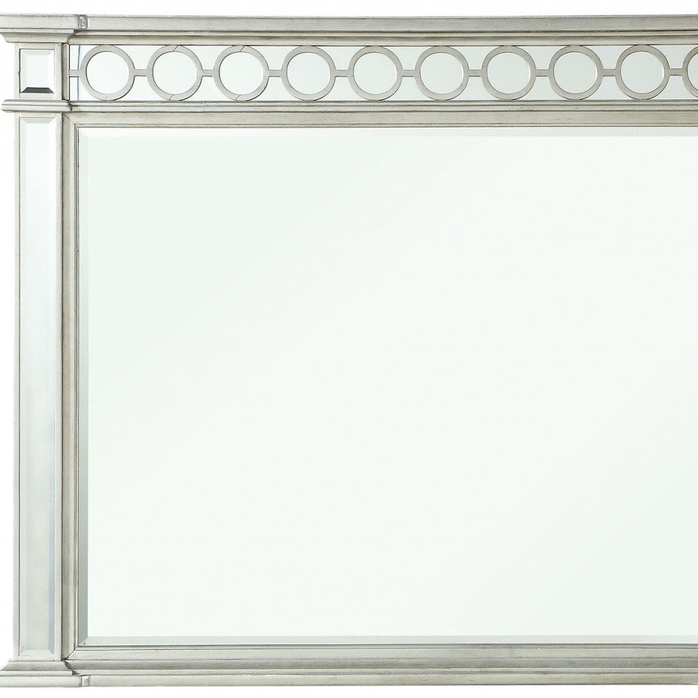 42" Silver Wood Framed Mounted Dresser Mirror-Mirrors-DECOROLALA