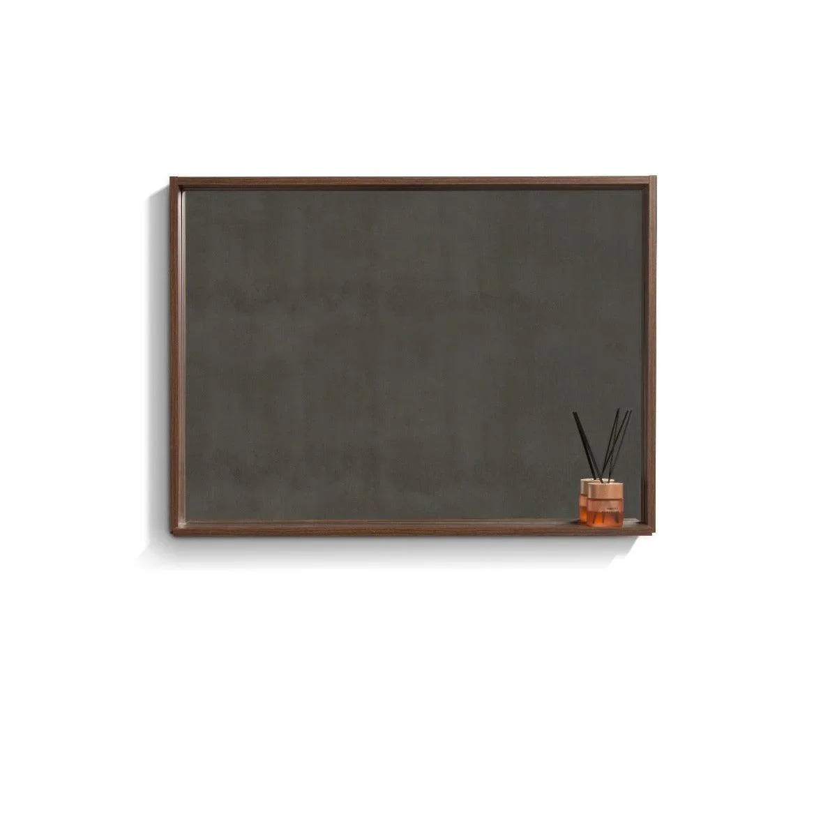 42" Walnut Framed Bathroom Mirror with Shelf - Allier Collection-Migration_Mirrors-DECOROLALA