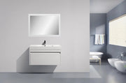 42" White Frame Rectangular Mirror : Horizontal & Vertical Installation-Migration_Mirrors-DECOROLALA