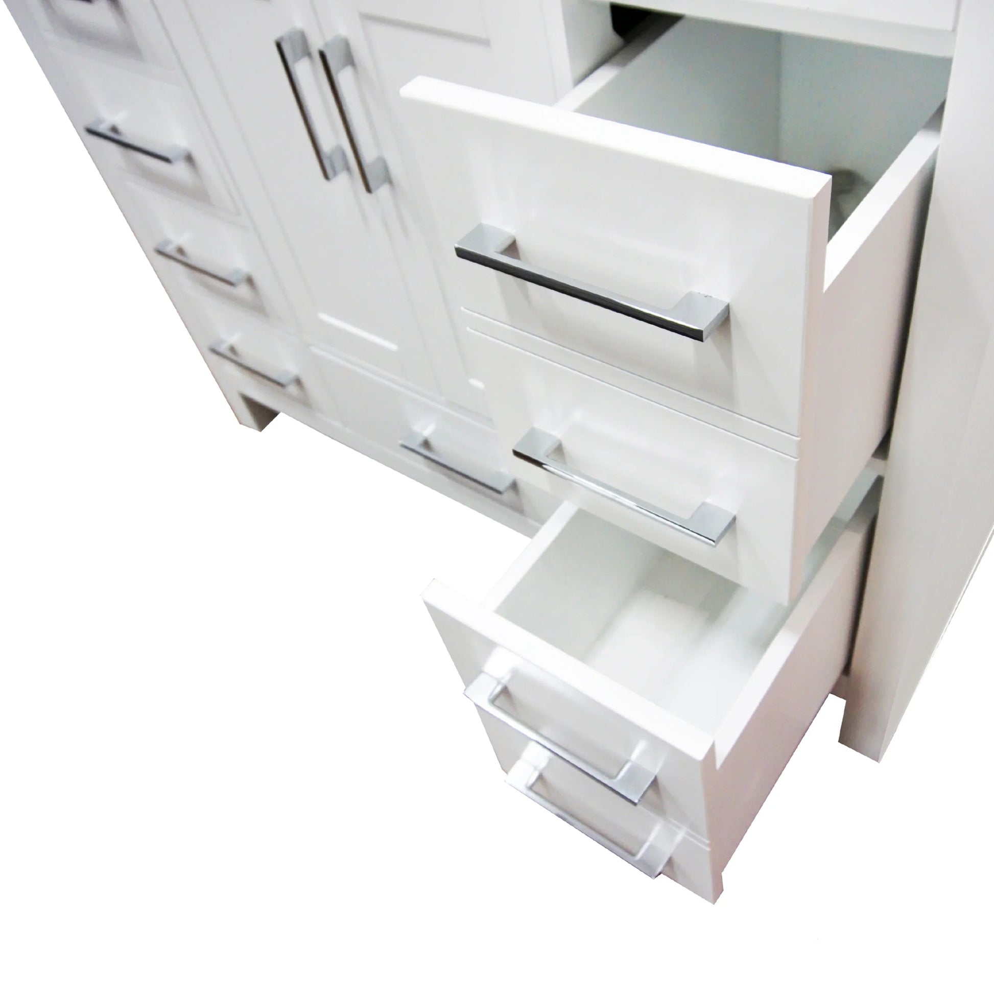 42" White Freestanding Bathroom Vanity with Engineered Calcutta Marble Countertop-Migration_Bathroom Vanities-DECOROLALA