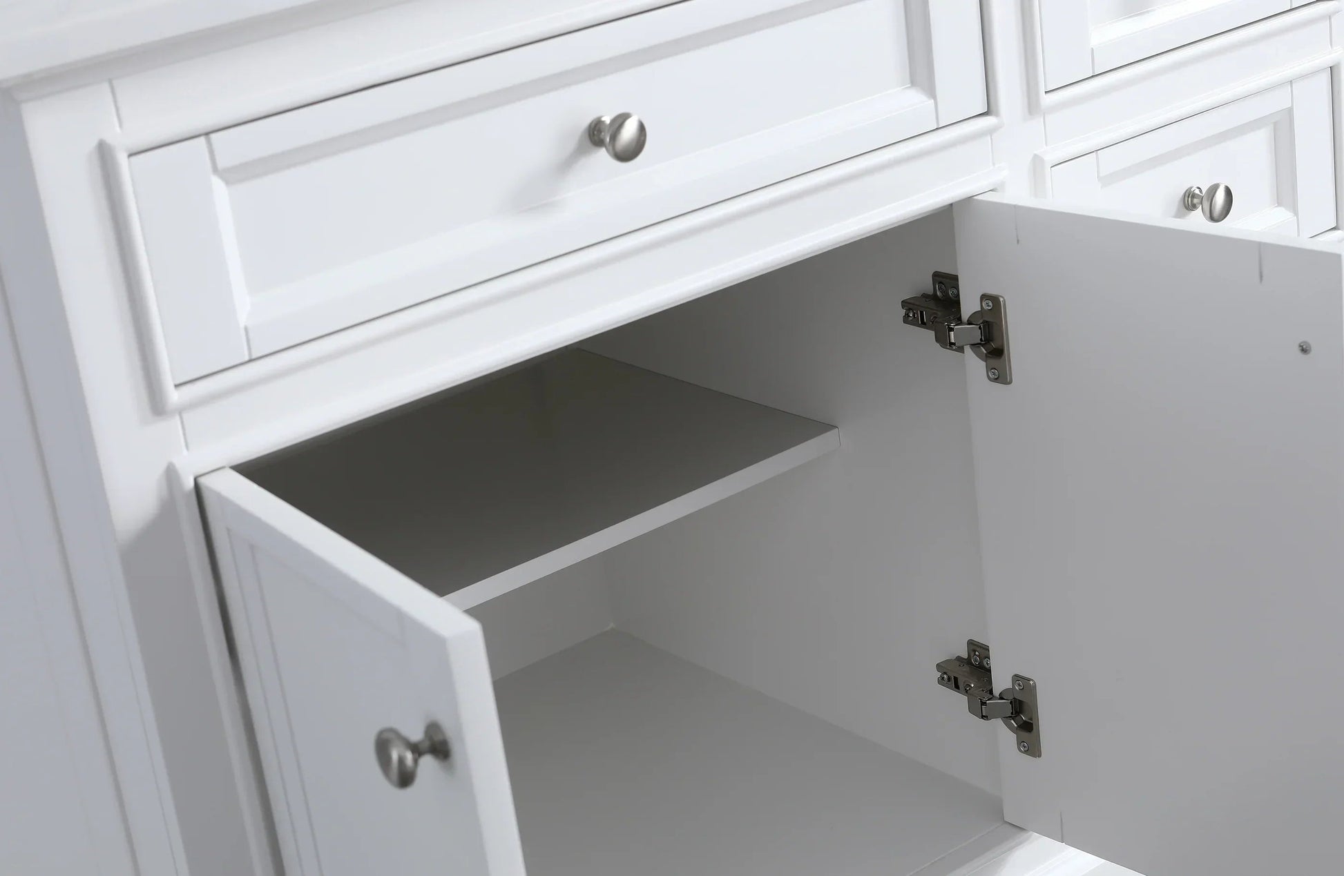 42" White Freestanding Bathroom Vanity with Solid White Quartz Countertop-Migration_Bathroom Vanities-DECOROLALA