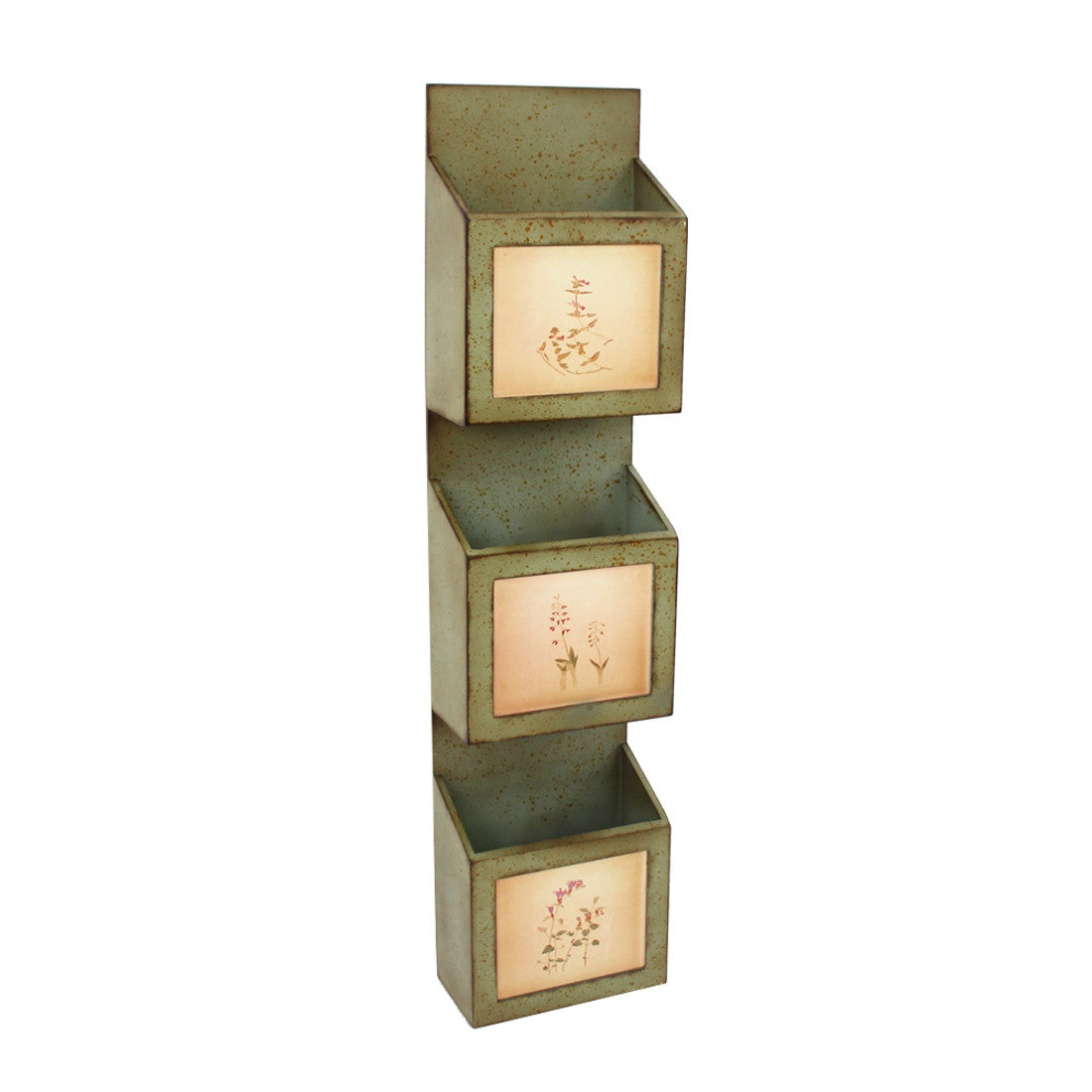 42" X 10" X 5" Green Rustic Vertical - Newspaper & Magazine Rack-Organizers-DECOROLALA