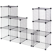 42" x 14" x 56" DIY 12-Cube Metal Grid Wire Storage Cubes-Clothing & Closet Storage-DECOROLALA