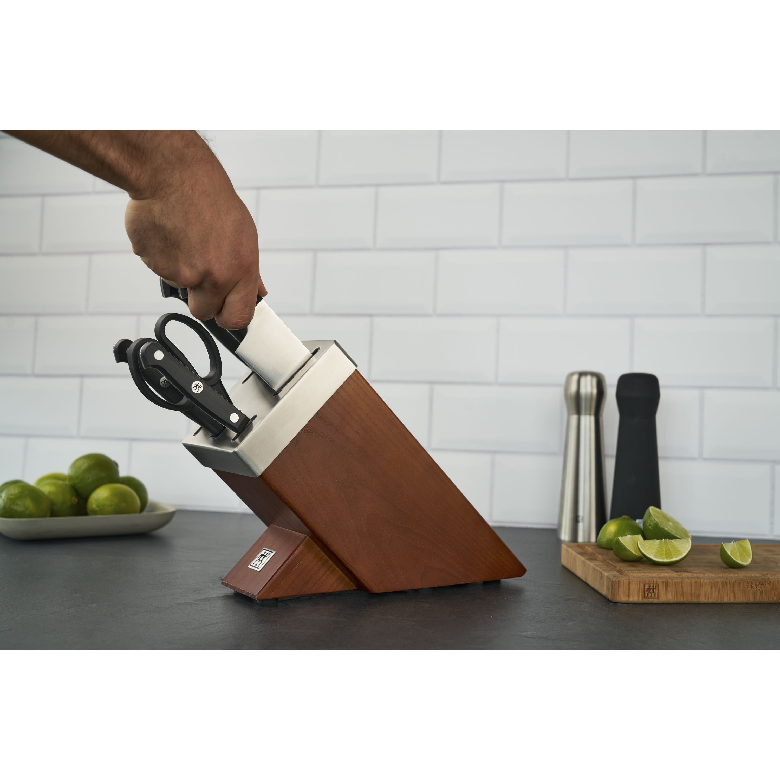 ZWILLING Gourmet 7 Piece Self-Sharpening Block Set, Brown-n/a-DECOROLALA