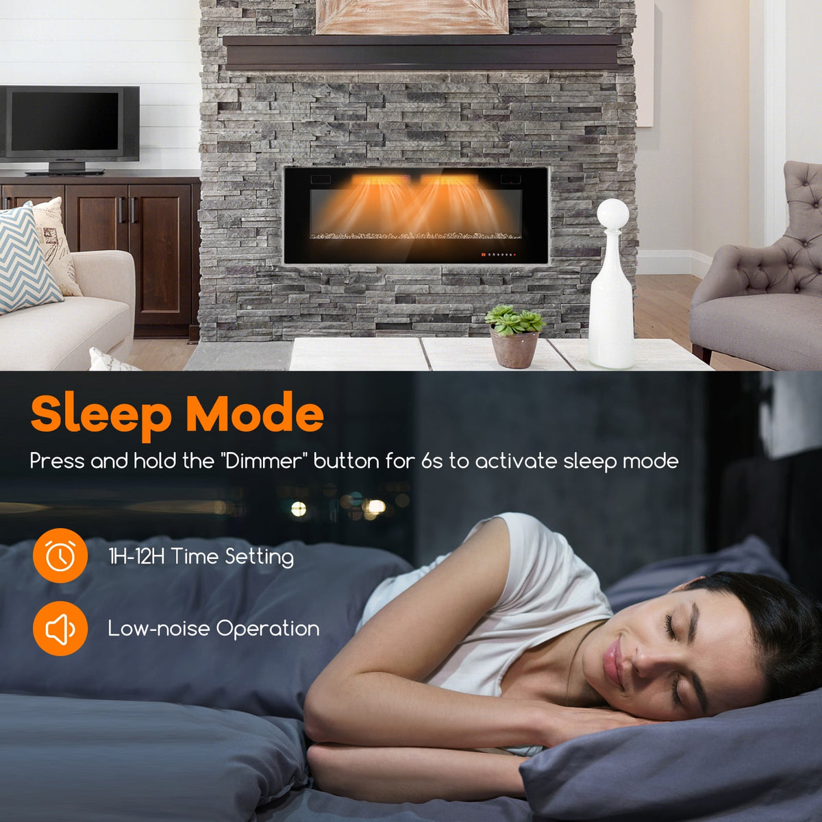 42/50/60/72 Inch Ultra-Thin Electric Fireplace with Decorative Crystals-50 inches-Fireplaces-DECOROLALA