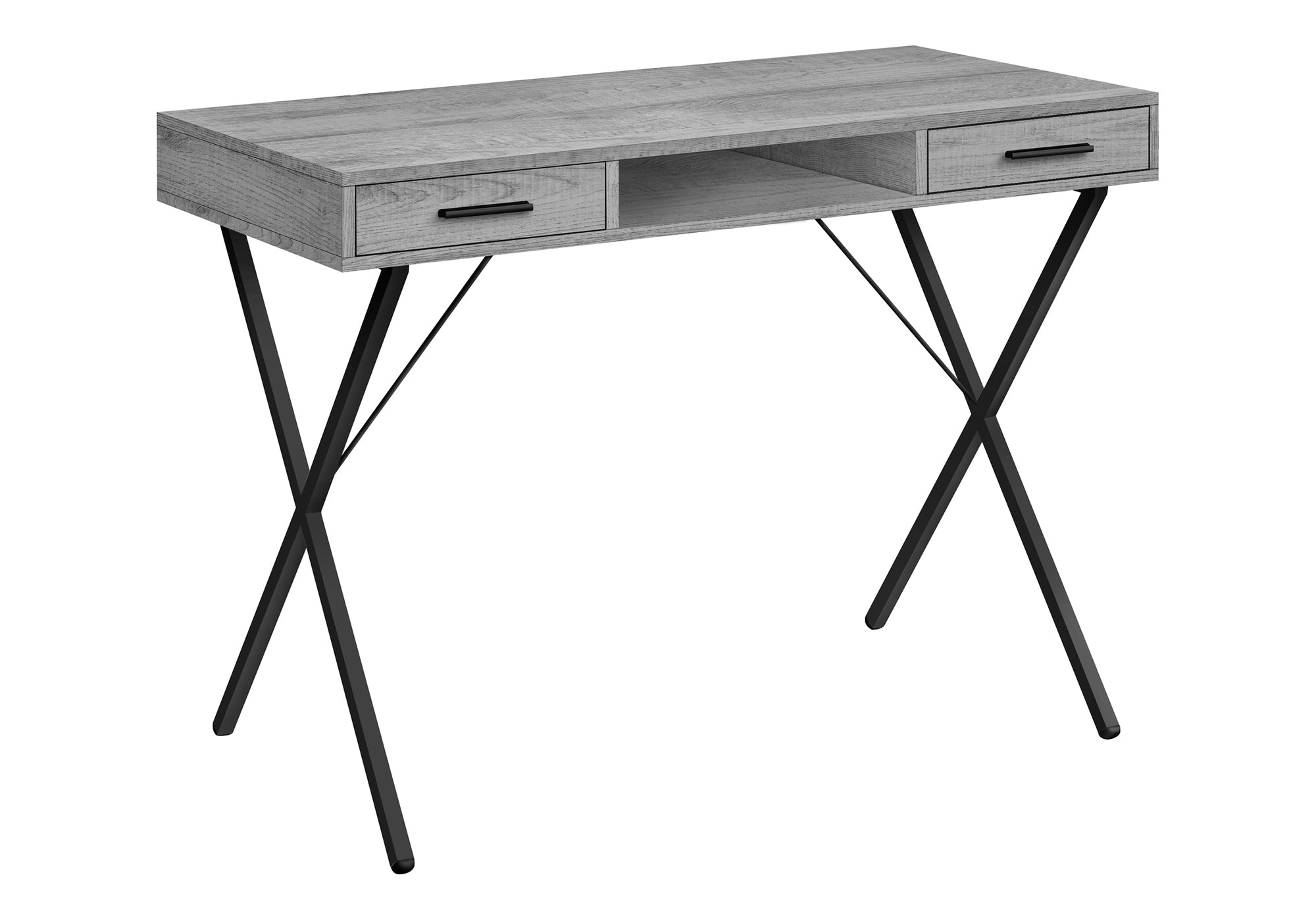 42"L Computer Desk with Storage Drawers, White/Black-Computer Desk-DECOROLALA