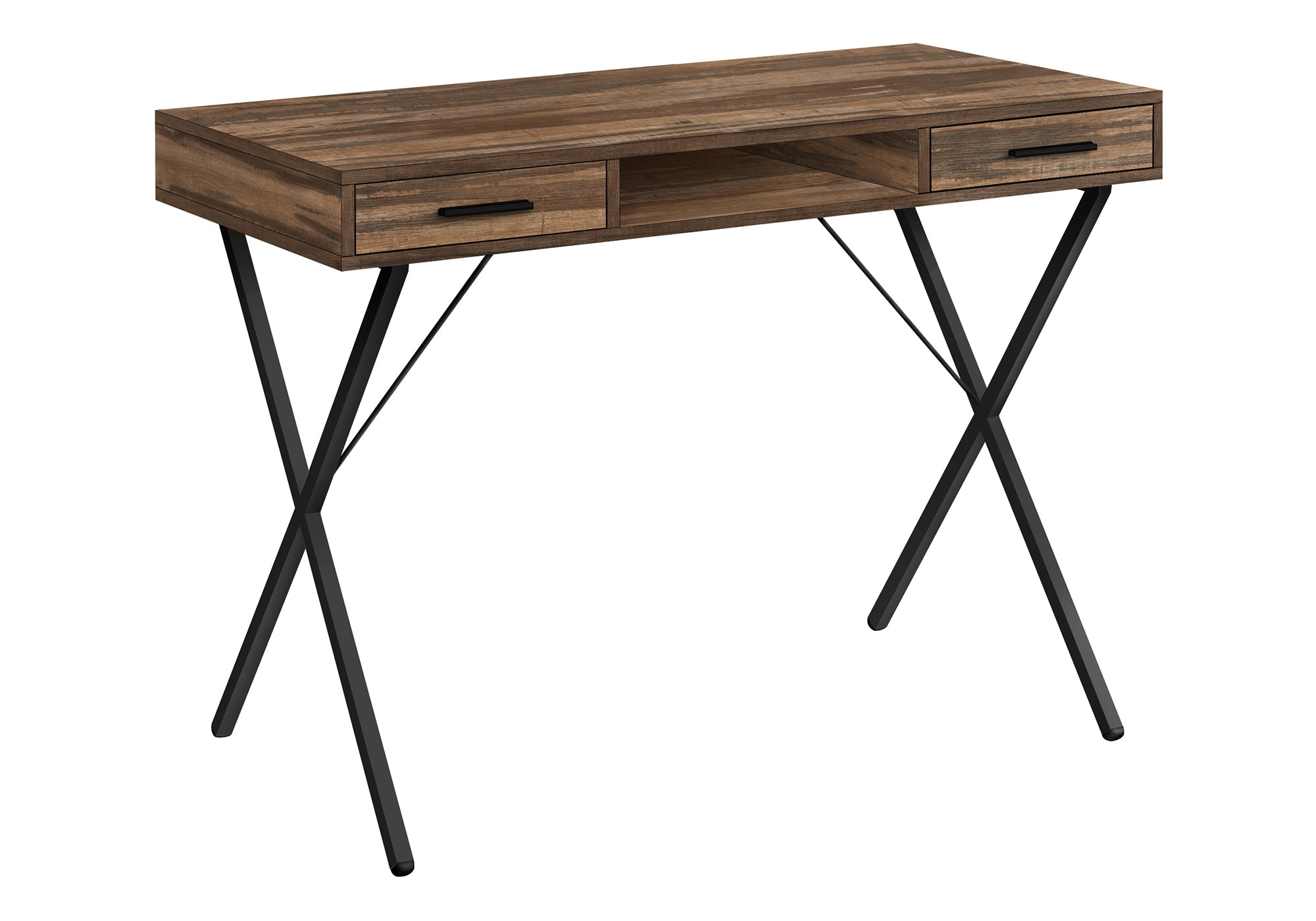 42"L Computer Desk with Storage Drawers, White/Black-Computer Desk-DECOROLALA