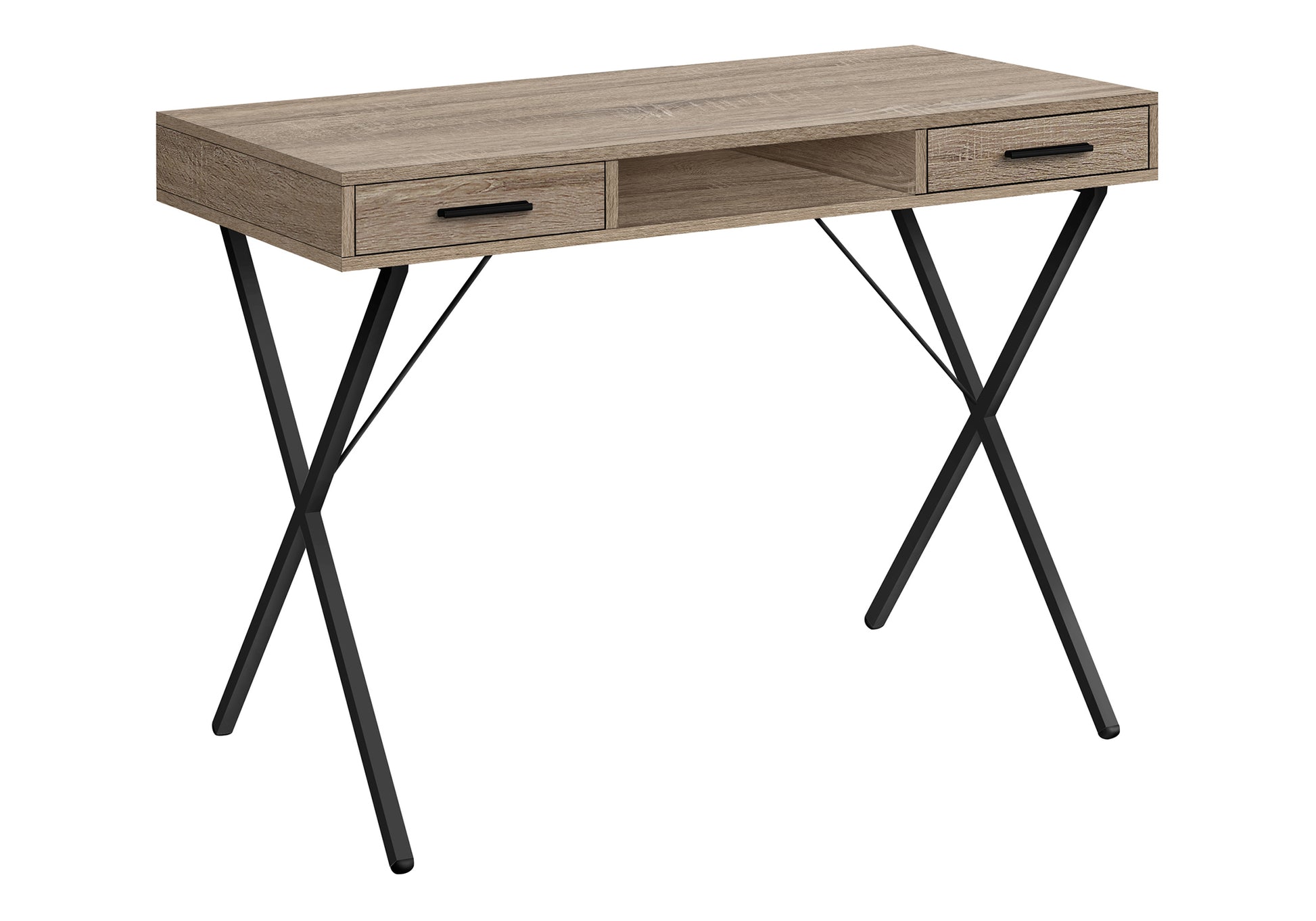 42"L Computer Desk with Storage Drawers, White/Black-Computer Desk-DECOROLALA