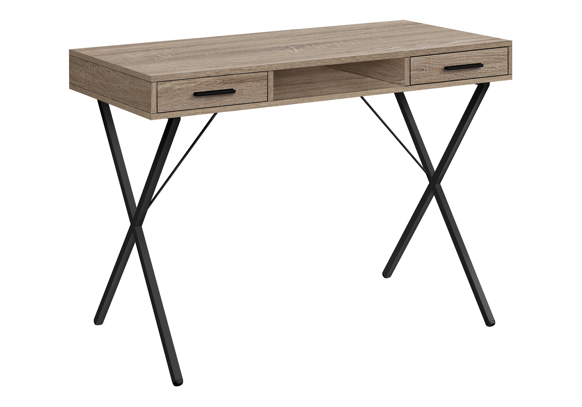 42"L Computer Desk with Storage Drawers, White/Black-Computer Desk-DECOROLALA