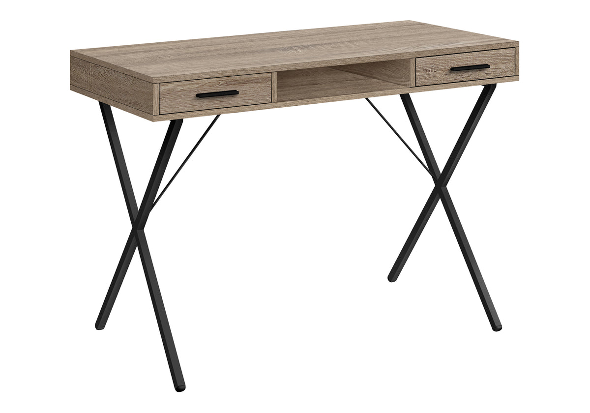 42"L Computer Desk with Storage Drawers, White/Black-Computer Desks-DECOROLALA