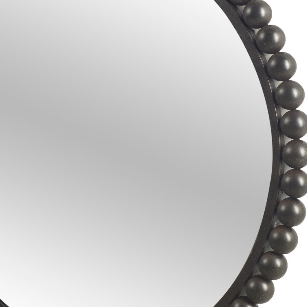 43" Black Abstract Metal Framed Accent Mirror-Mirrors-DECOROLALA