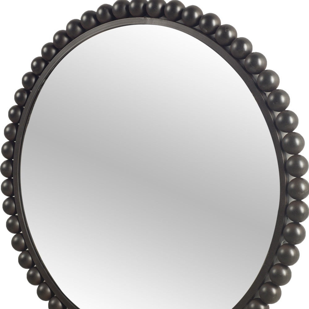 43" Black Abstract Metal Framed Accent Mirror-Mirrors-DECOROLALA