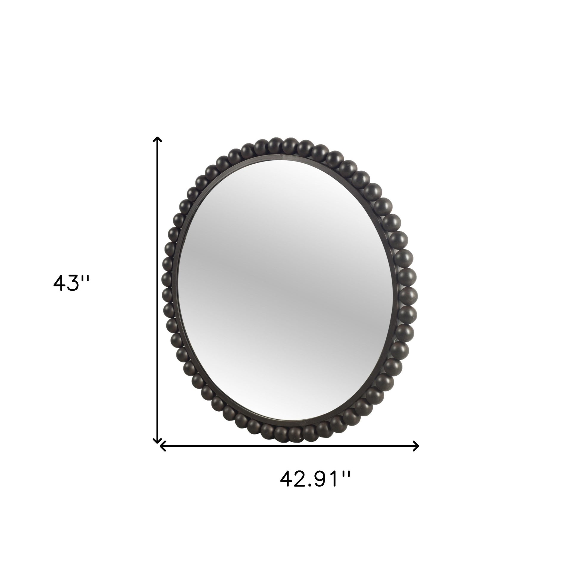 43" Black Abstract Metal Framed Accent Mirror-Mirrors-DECOROLALA