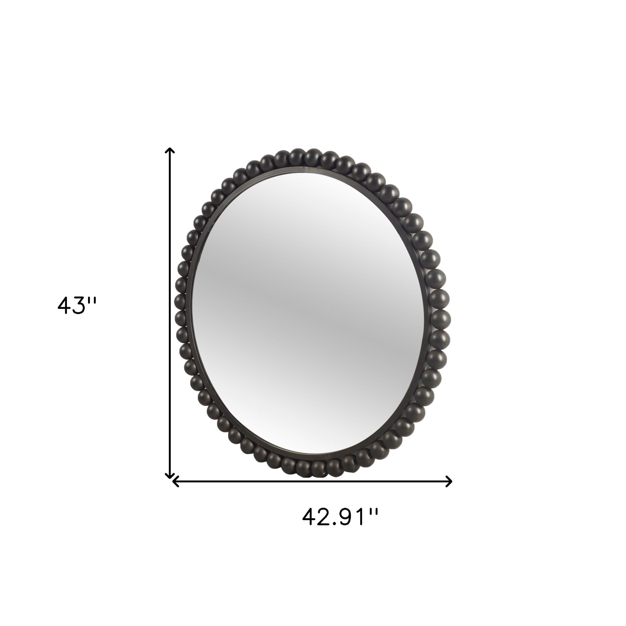 43" Black Abstract Metal Framed Accent Mirror-Mirrors-DECOROLALA