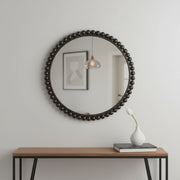 43" Black Abstract Metal Framed Accent Mirror-Mirrors-DECOROLALA