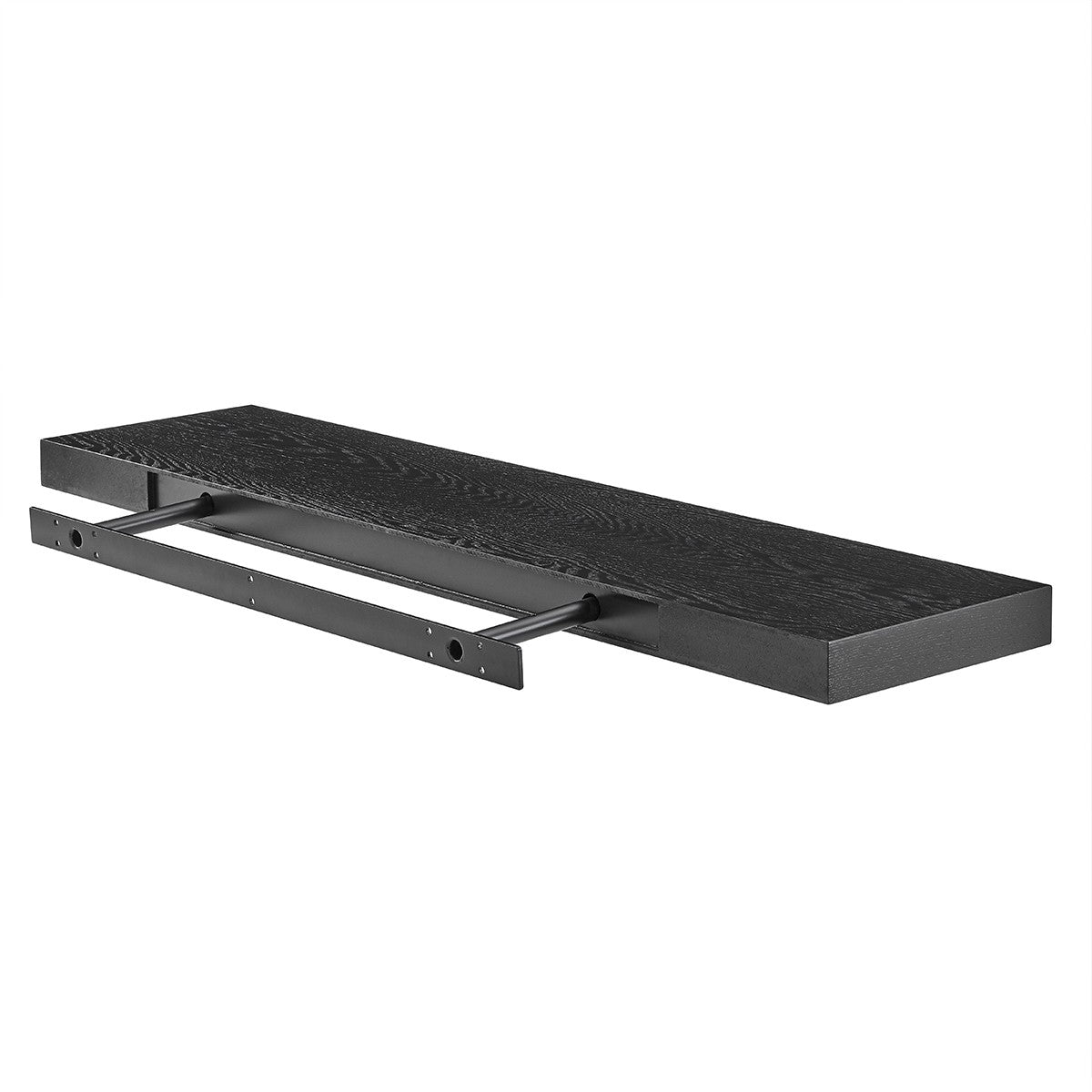 43" Black Wooden Floating Shelf-Wall Mounted Shelves-DECOROLALA