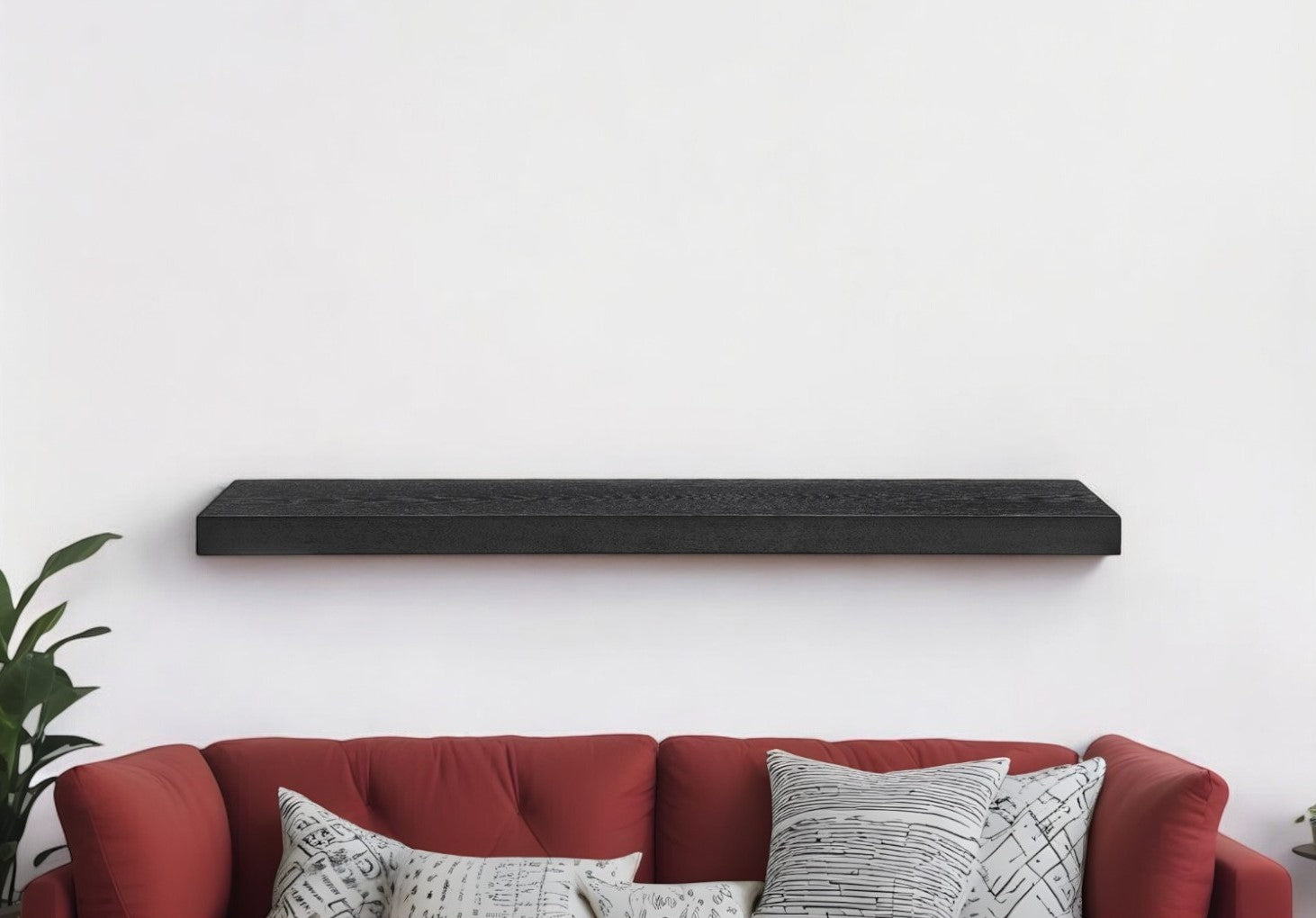 43" Black Wooden Floating Shelf-Wall Mounted Shelves-DECOROLALA