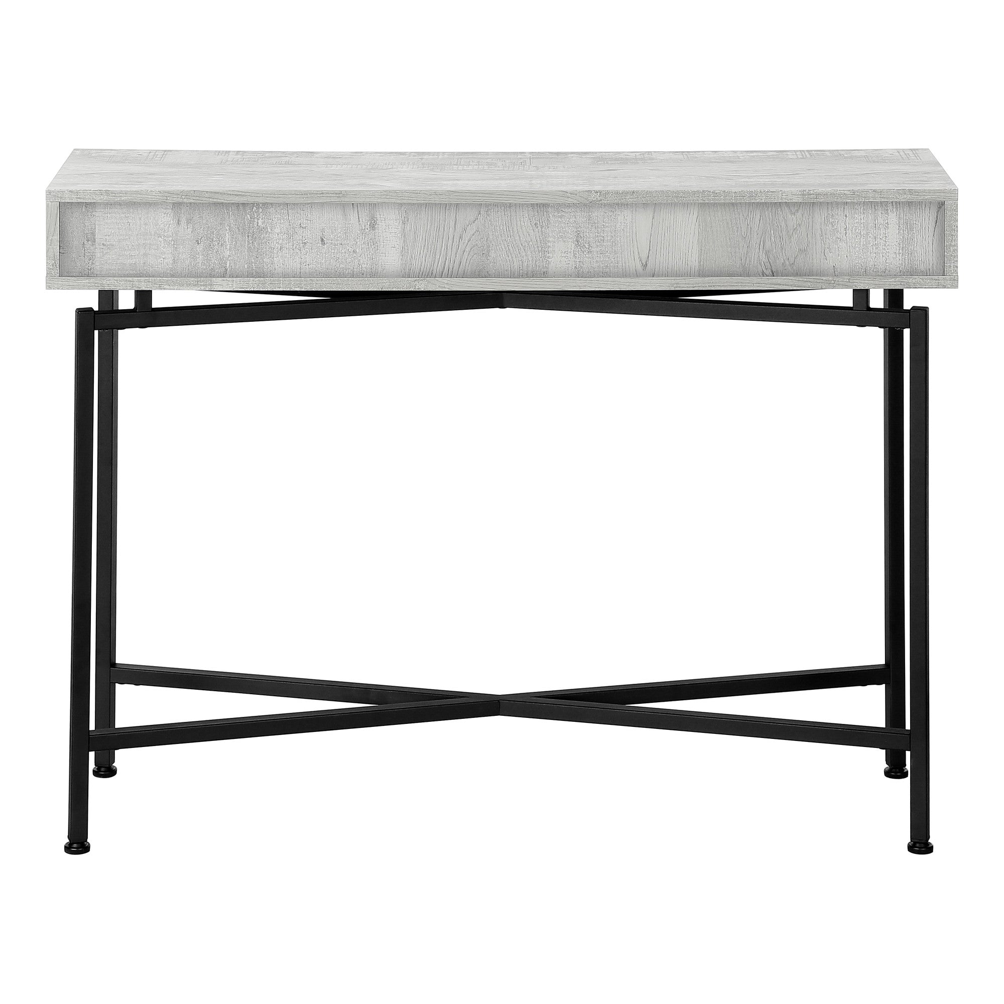 43" Brown And Black Cross Leg Console Table-Console Tables-DECOROLALA