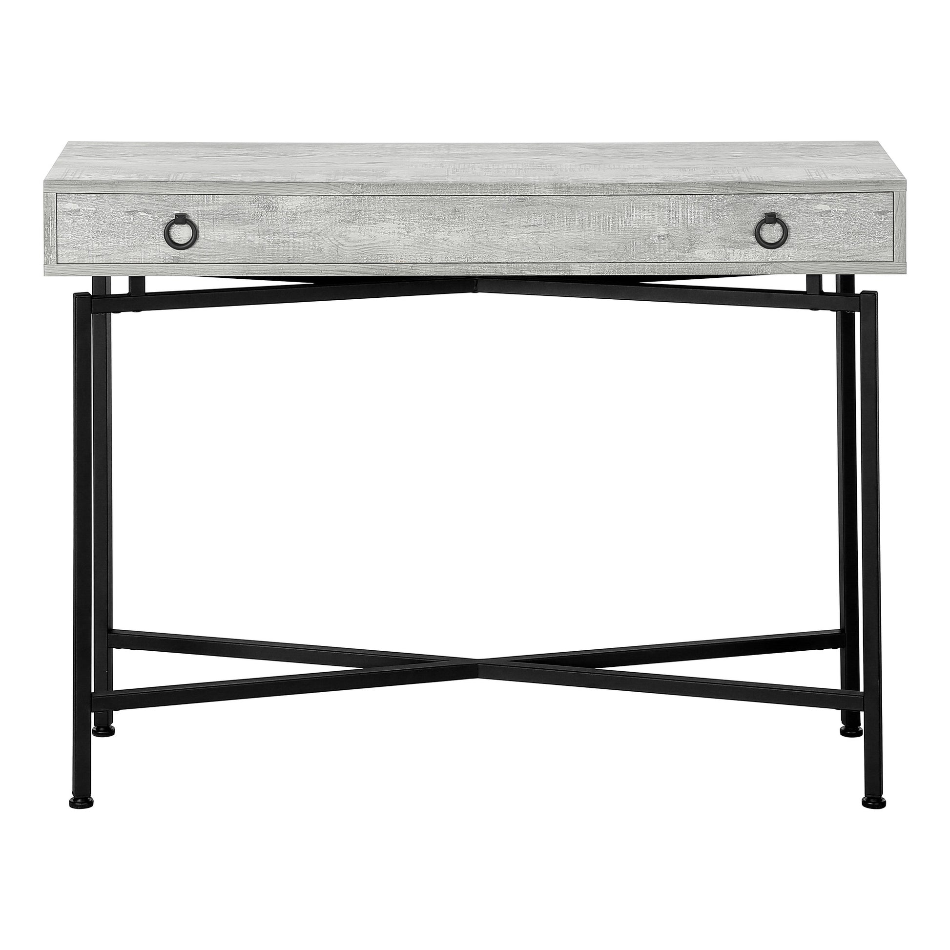 43" Brown And Black Cross Leg Console Table-Console Tables-DECOROLALA