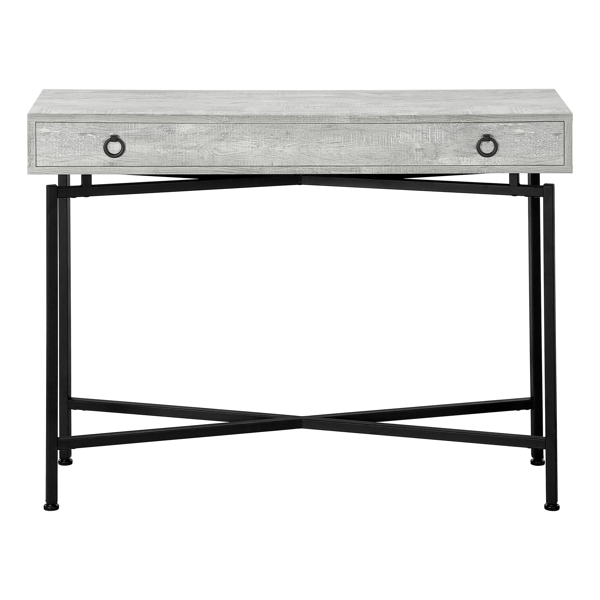 43" Brown And Black Cross Leg Console Table-Console Tables-DECOROLALA