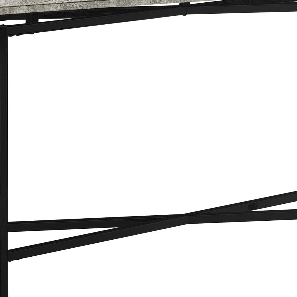 43" Brown And Black Cross Leg Console Table-Console Tables-DECOROLALA